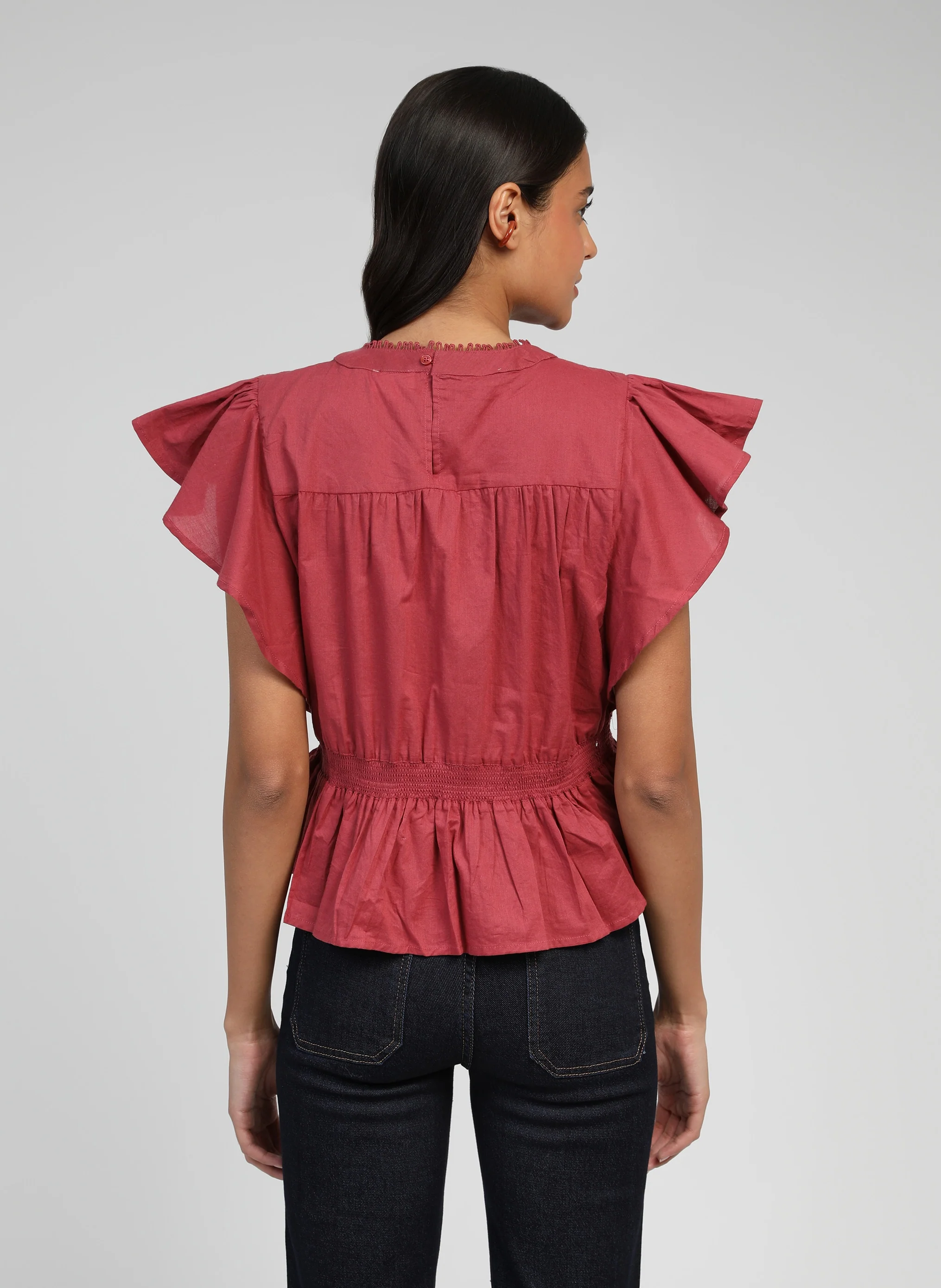 BLOUSE SALEKINA terracotta - Image 4