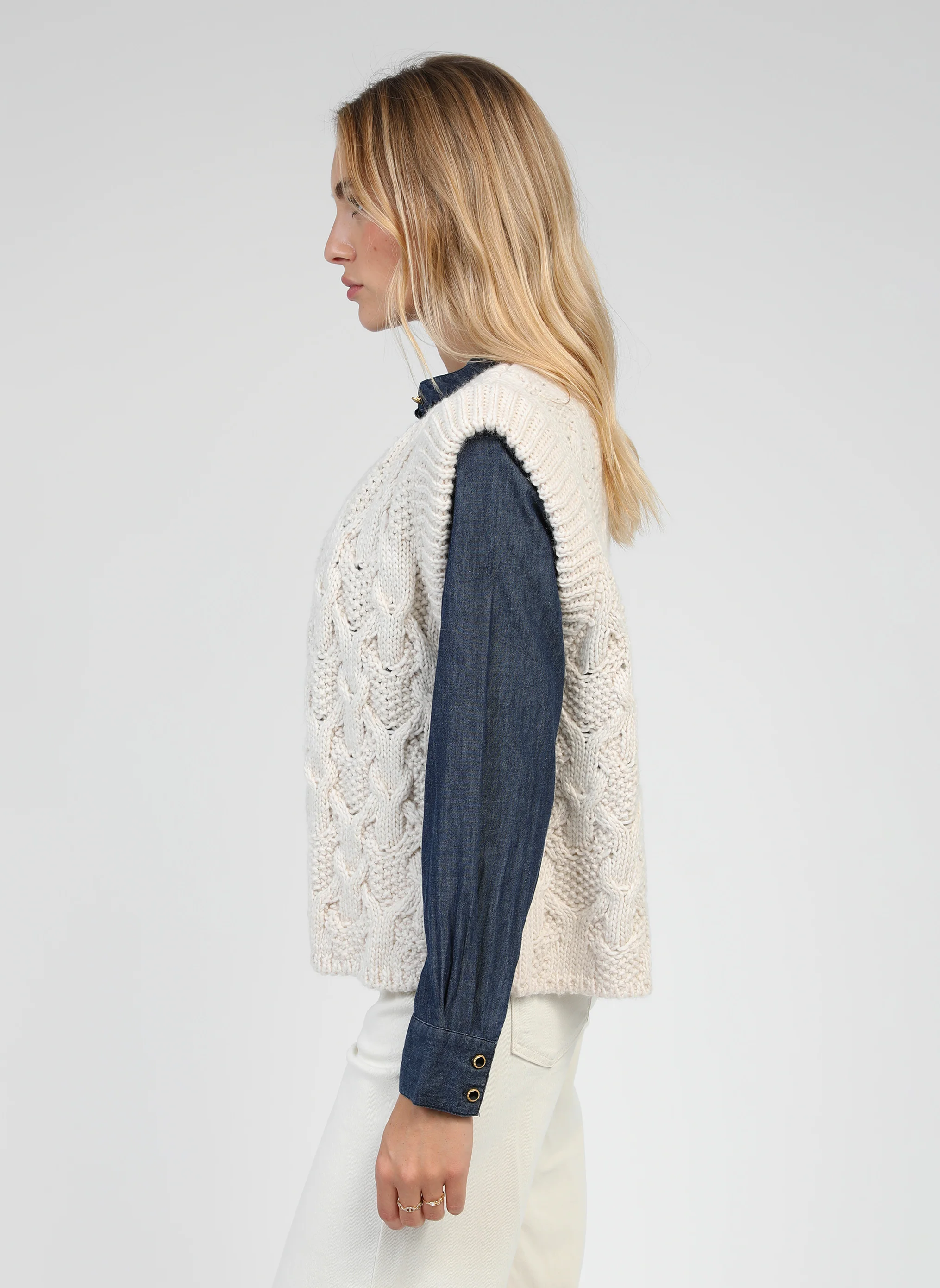 CARDIGAN SANS MANCHE LAJOIA ecru - Image 3