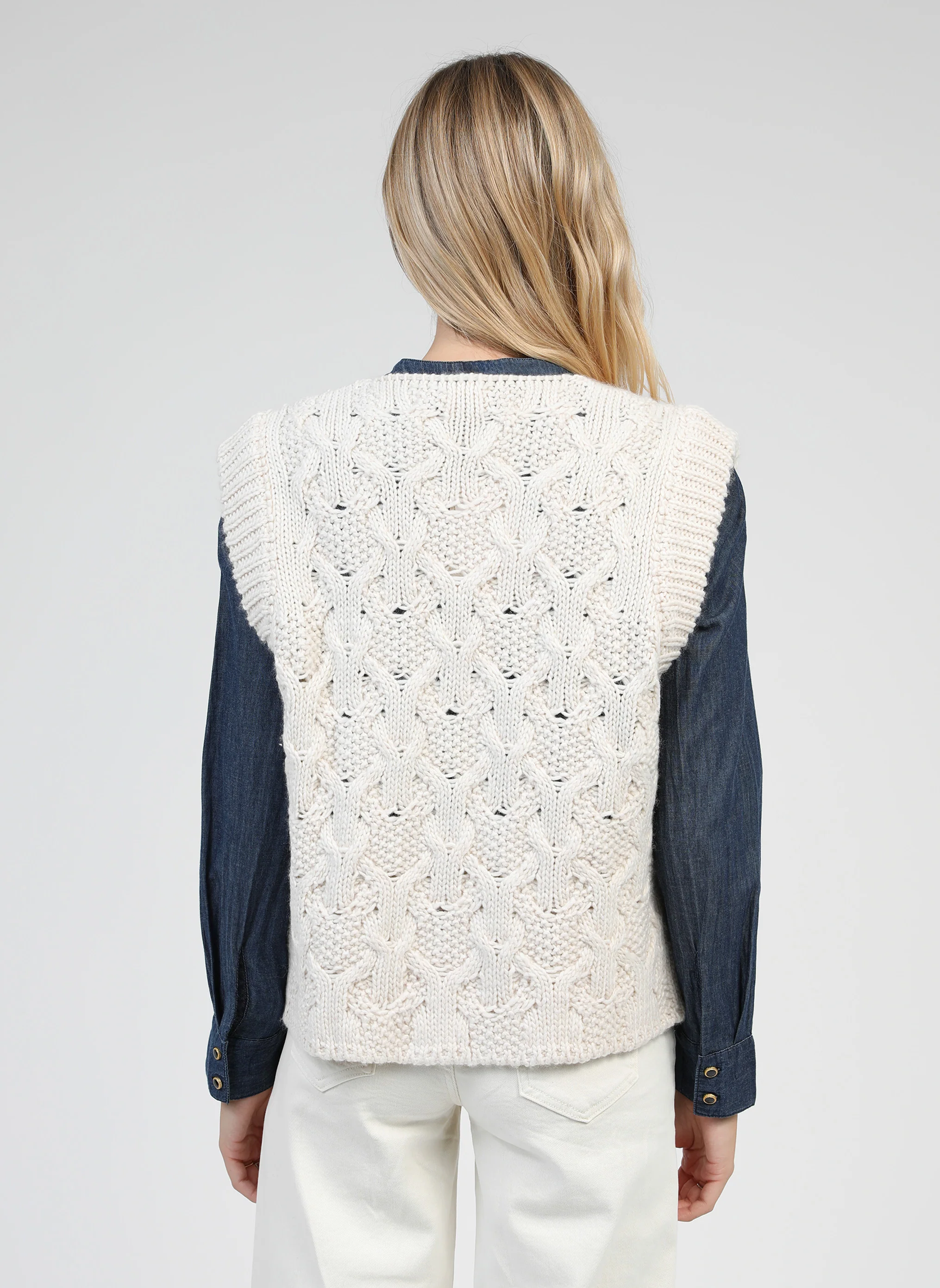 CARDIGAN SANS MANCHE LAJOIA ecru - Image 4