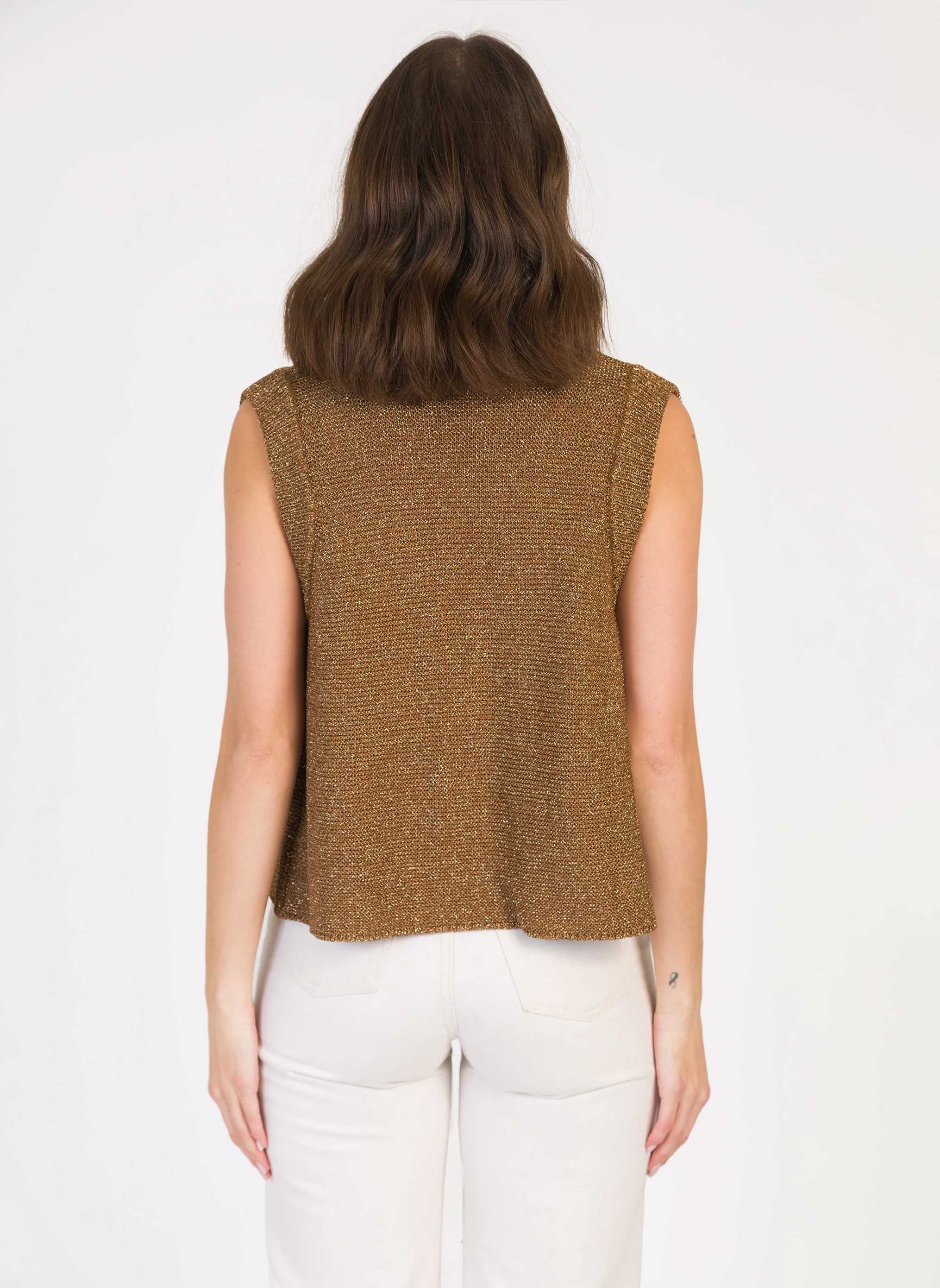 CARDIGAN SANS MANCHE LEGAYA bronze - Image 3