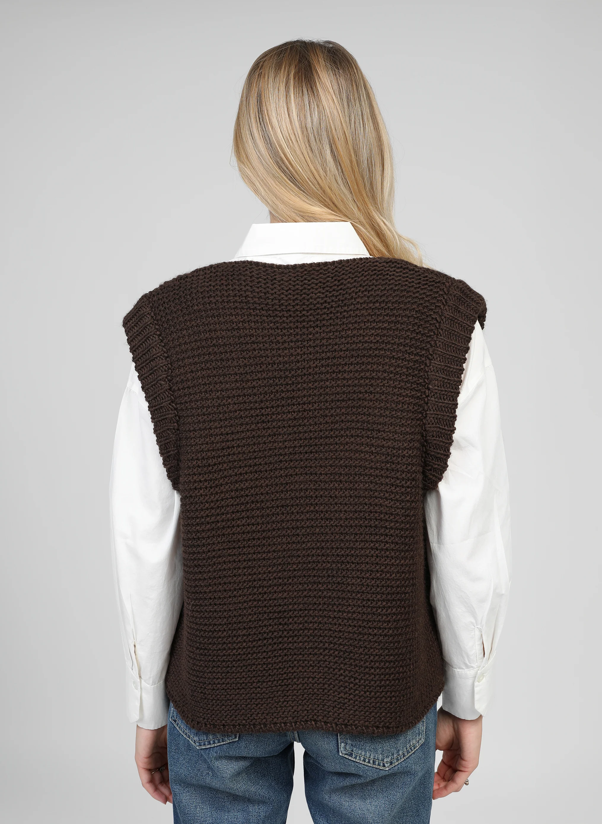CARDIGAN SANS MANCHE LEGRINGOU chocolat - Image 4