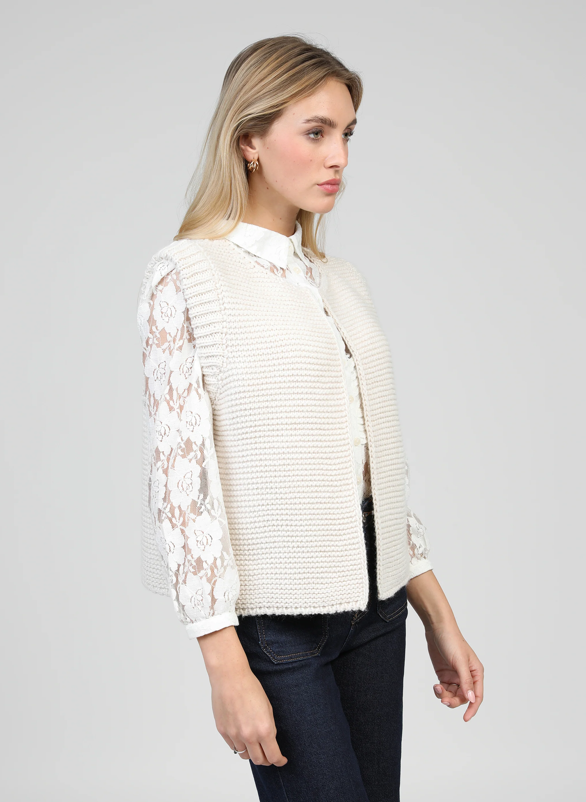 CARDIGAN SANS MANCHE LEGRINGOU ecru - Image 3