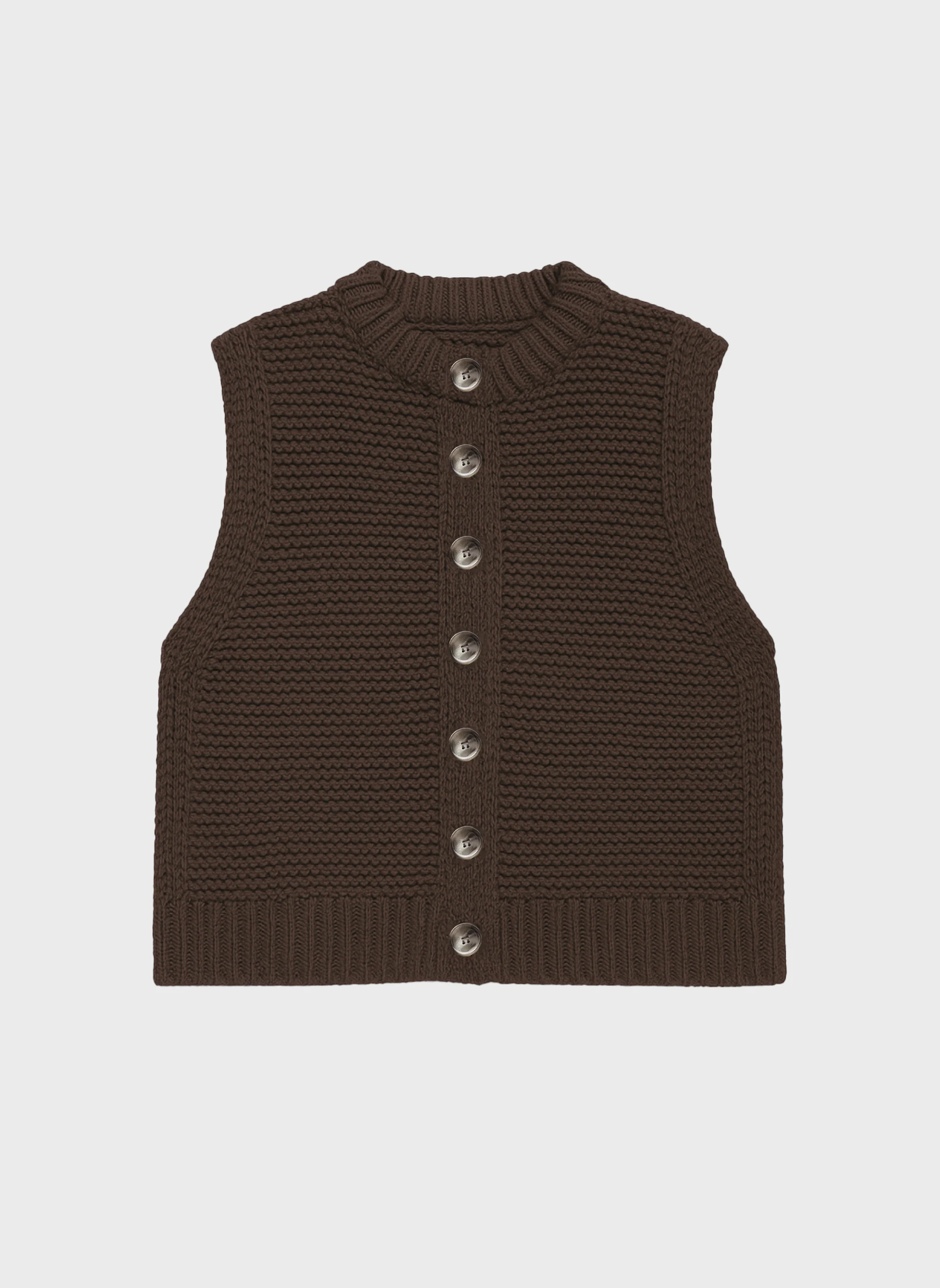 CARDIGAN SANS MANCHE LEJICKY chocolat - Image 5