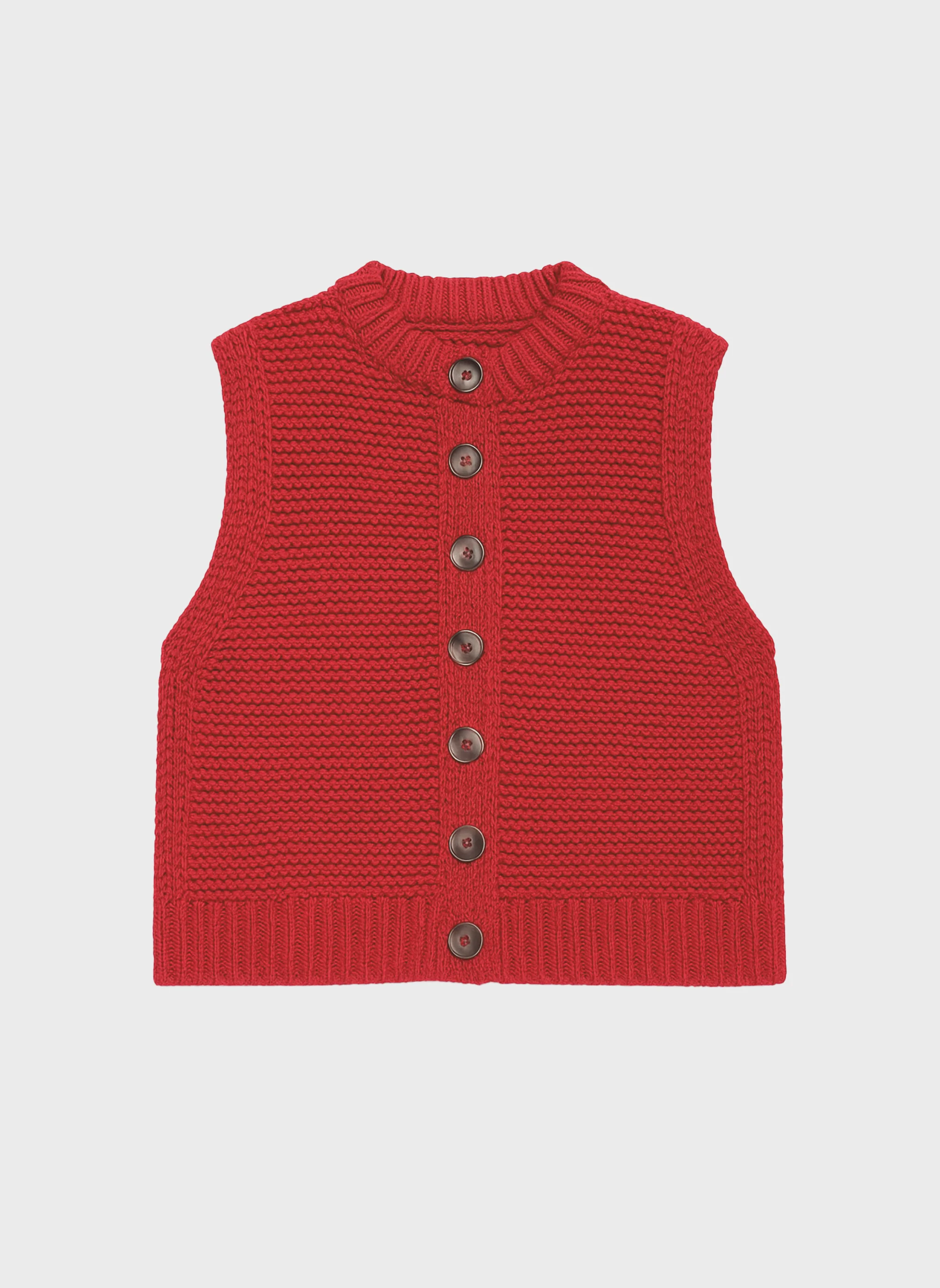 CARDIGAN SANS MANCHE LEJICKY rouge - Image 5