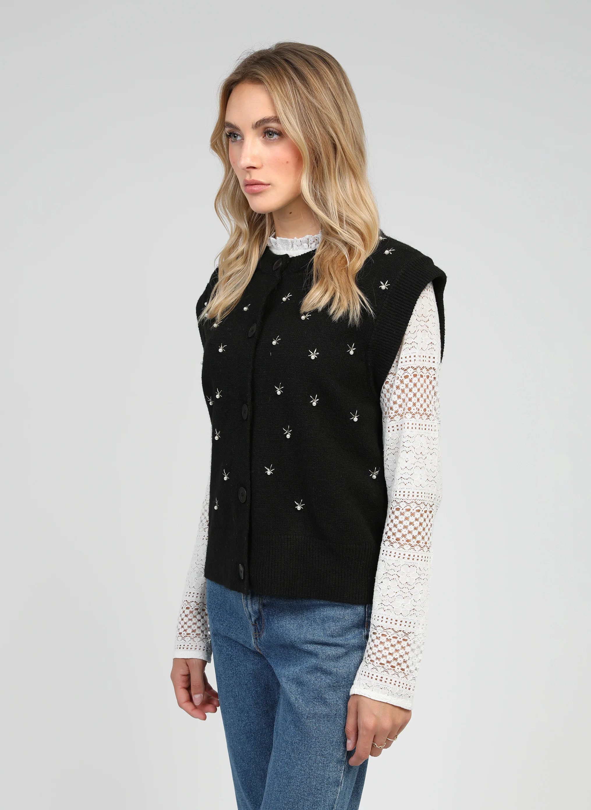 CARDIGAN SANS MANCHE NOLWEN noir - Image 3