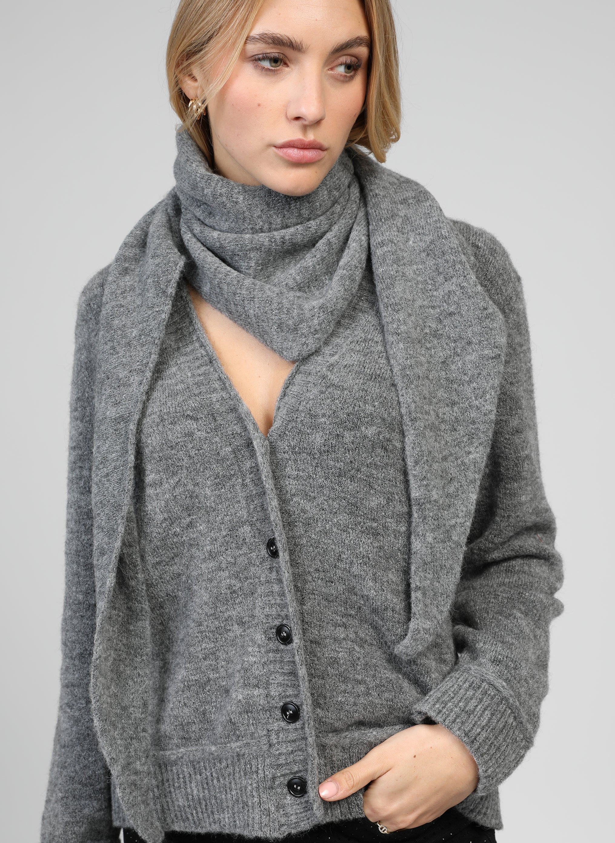 ECHARPE FRAGOLA gris chiné - Image 3