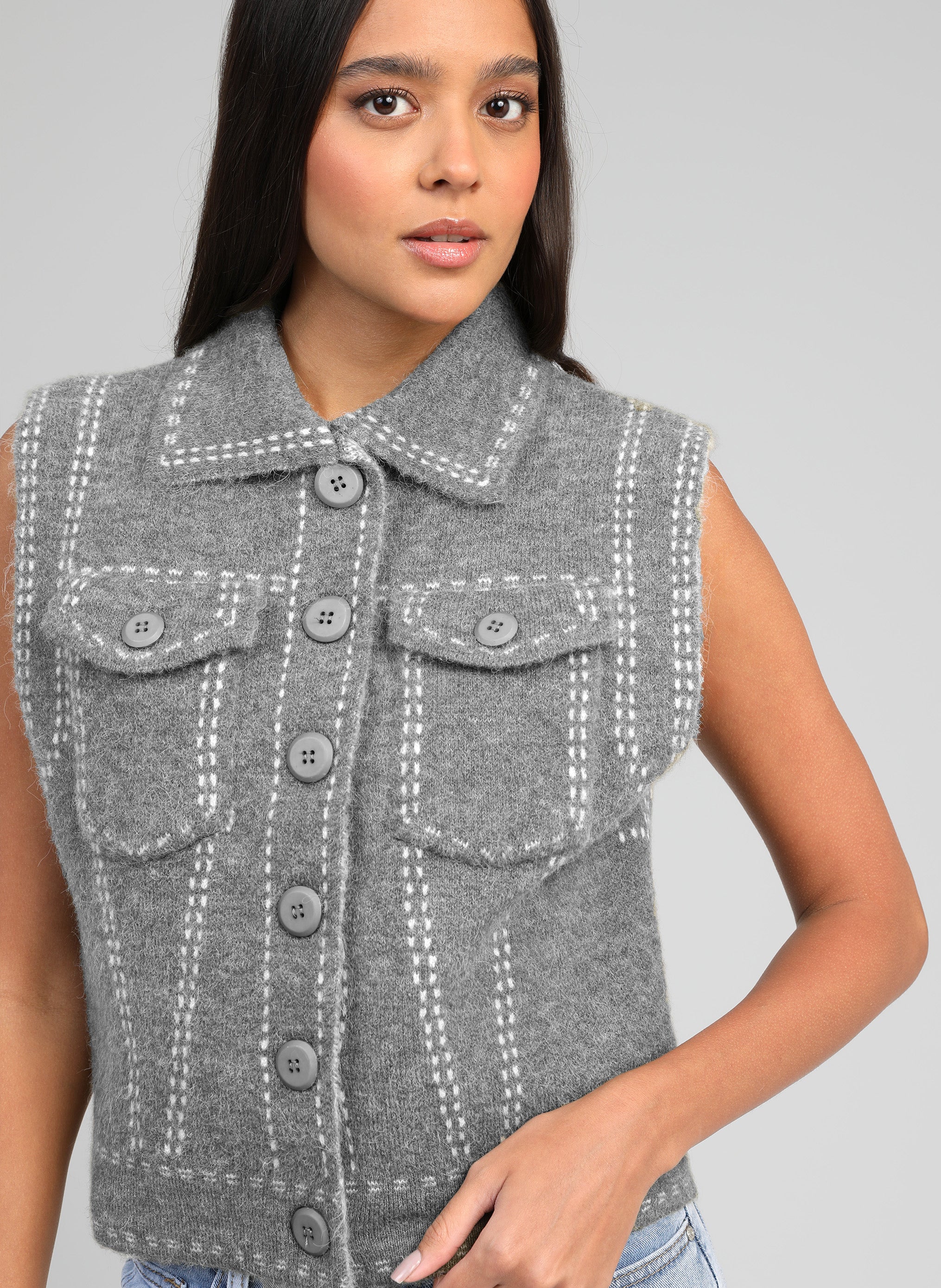 GILET LEWAYNE gris chiné - Image 2