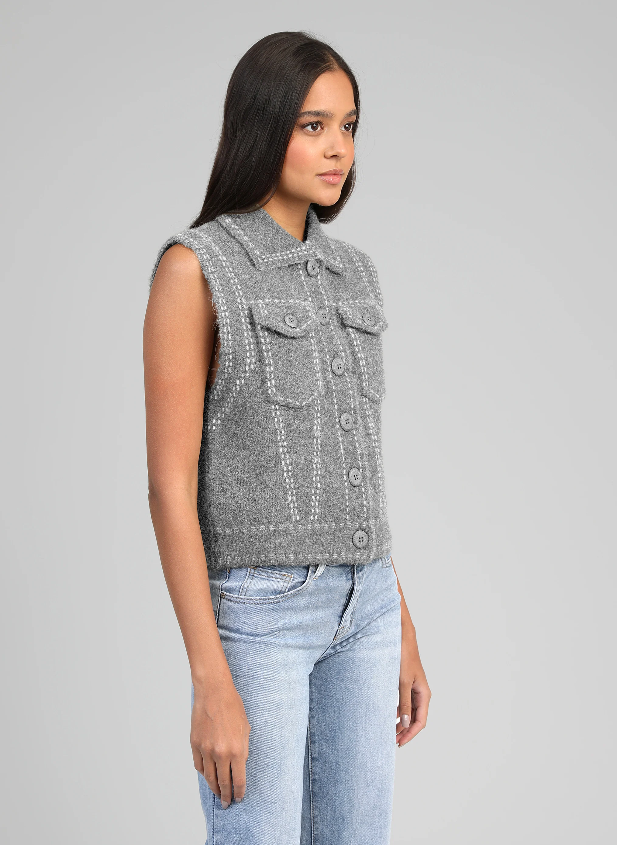 GILET LEWAYNE gris chiné - Image 3