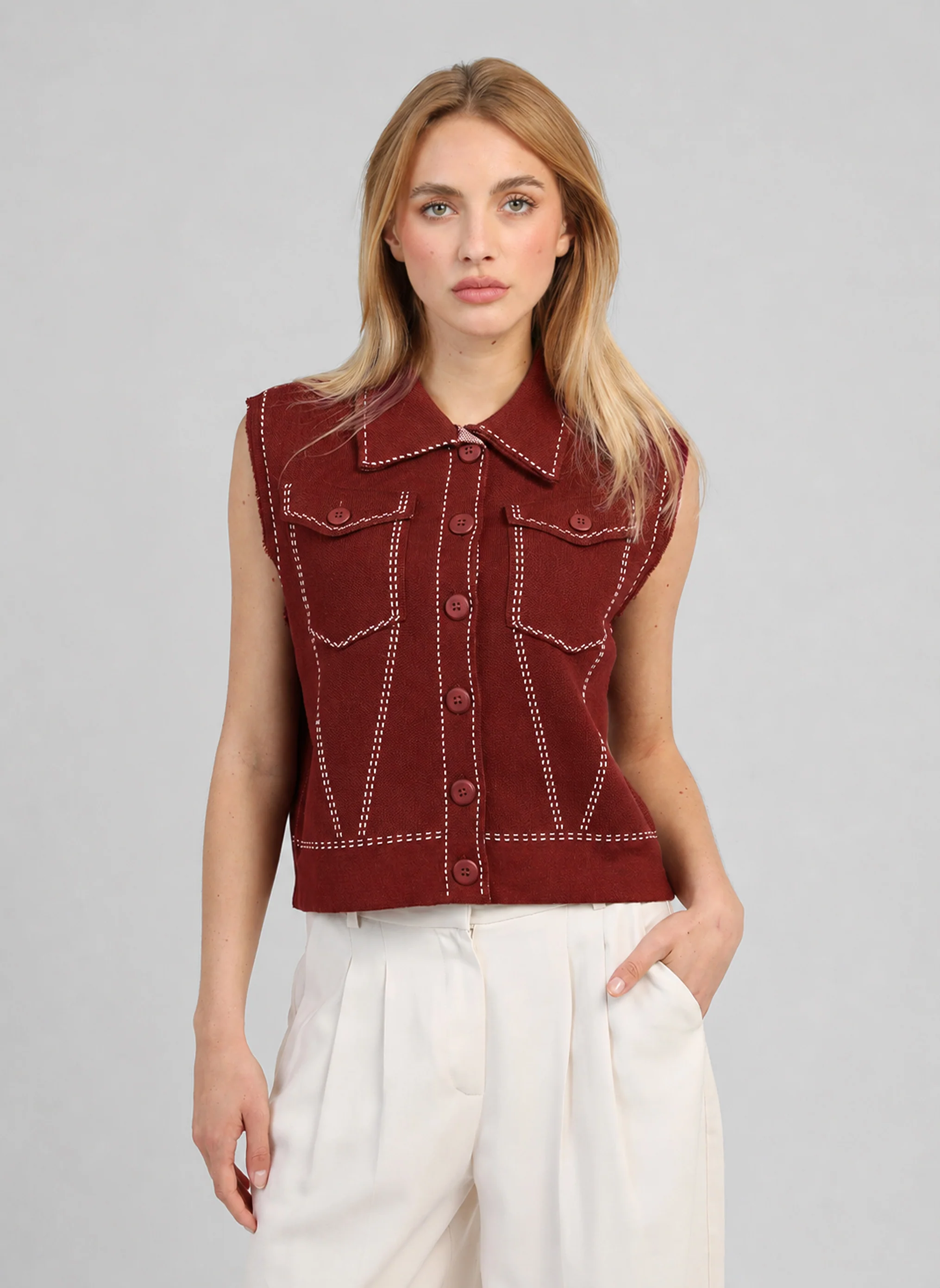 GILET LEWOODY bordeaux