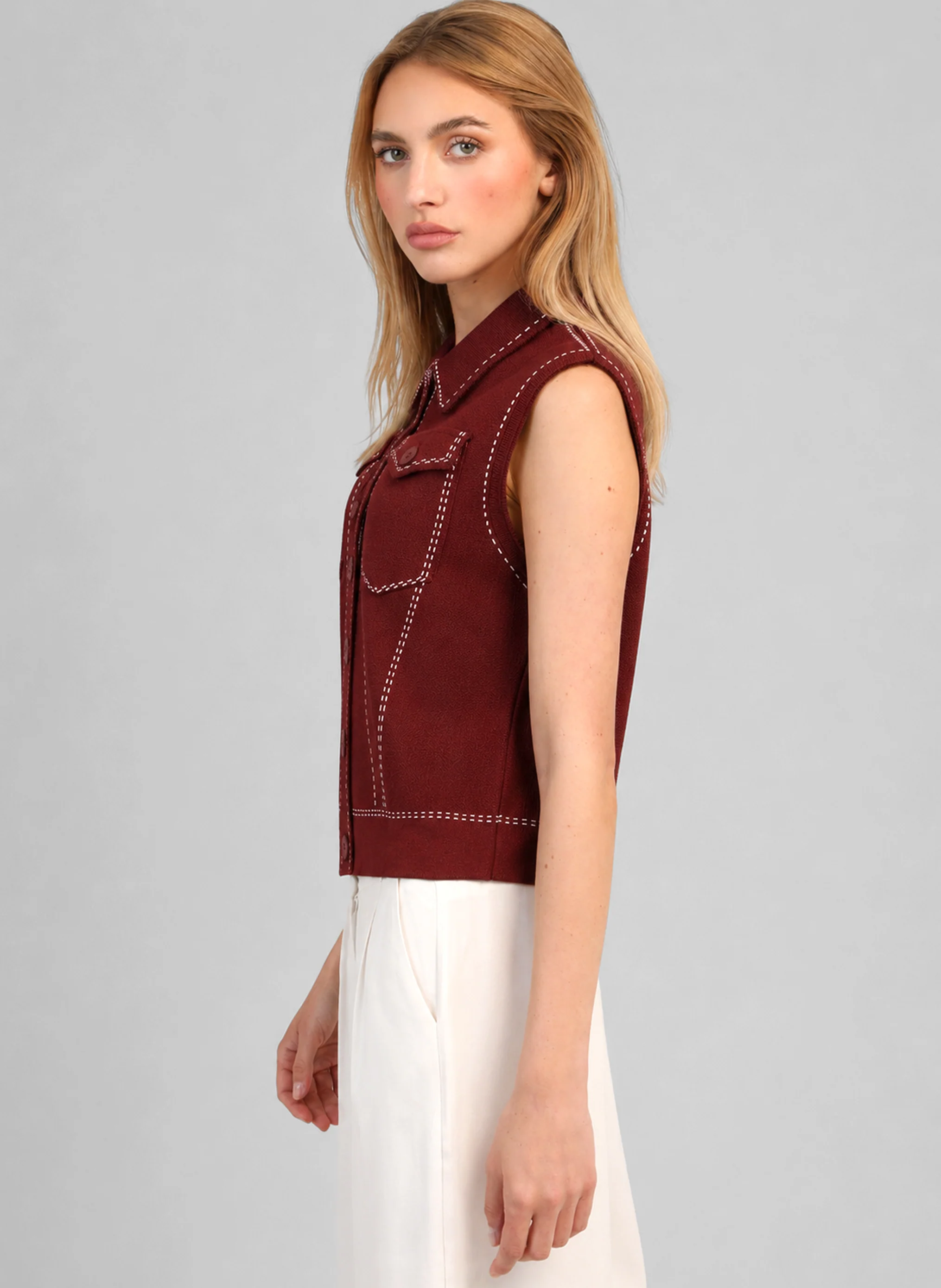 GILET LEWOODY bordeaux - Image 3