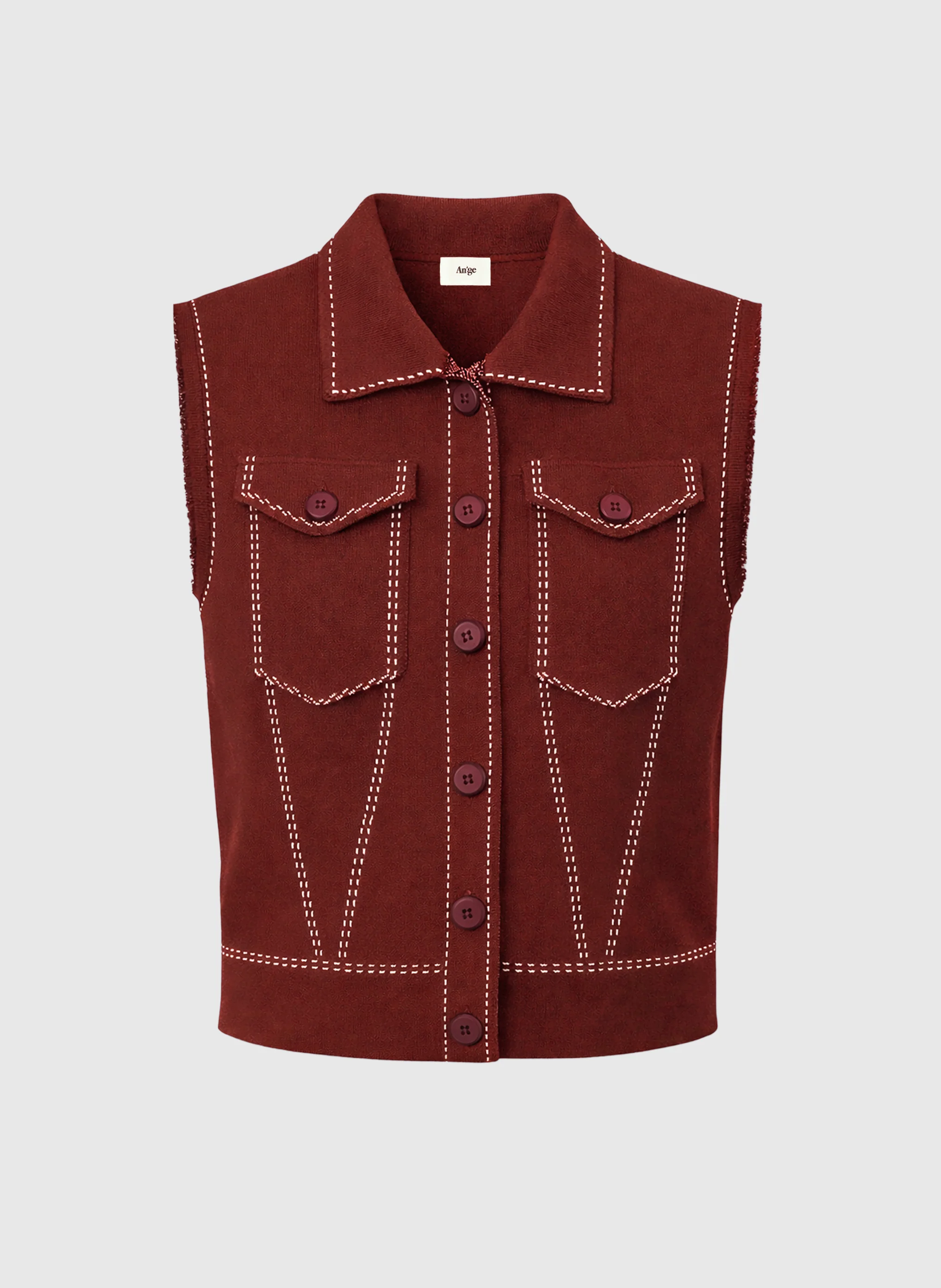 GILET LEWOODY bordeaux - Image 5