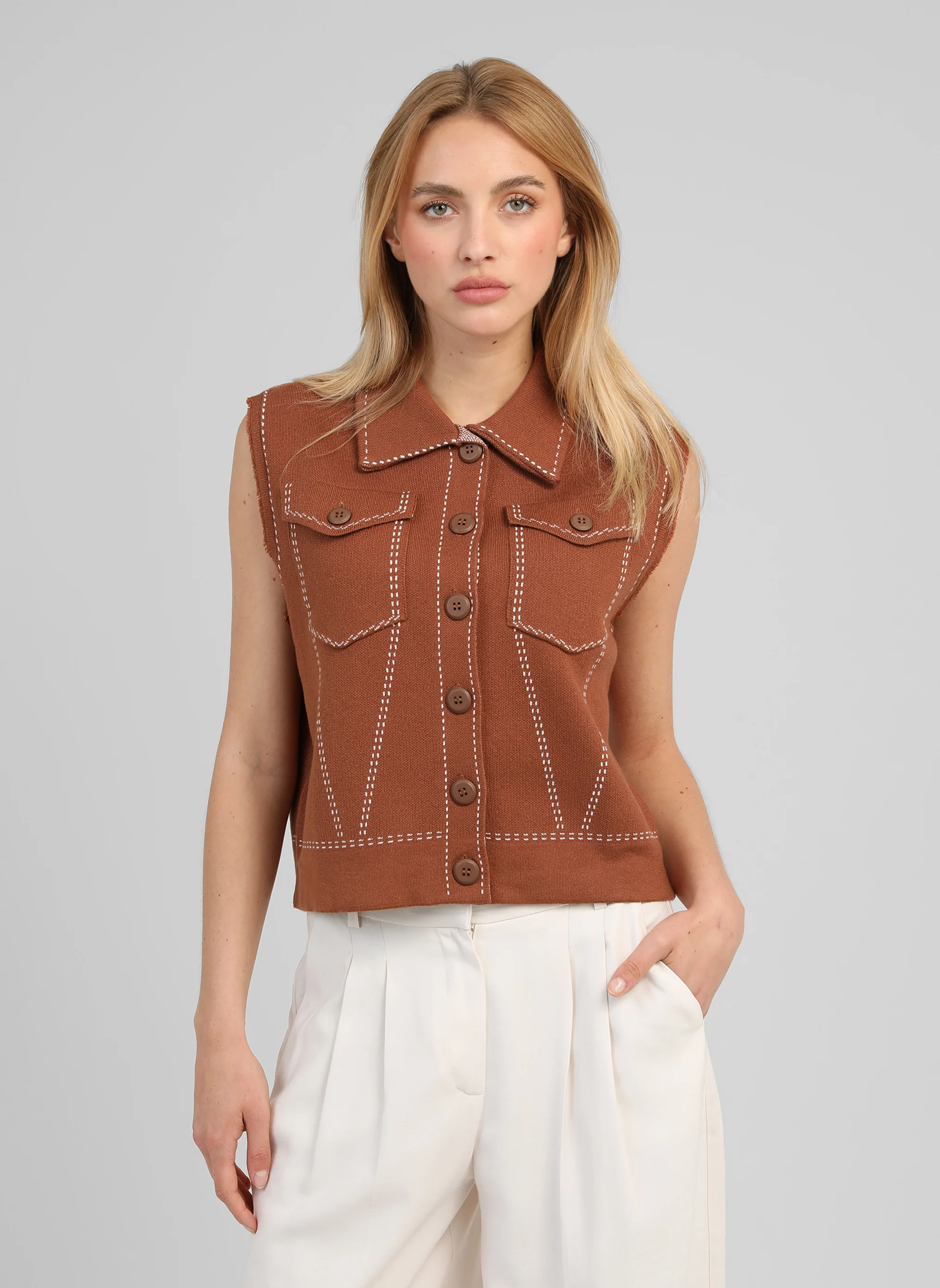 GILET LEWOODY marron