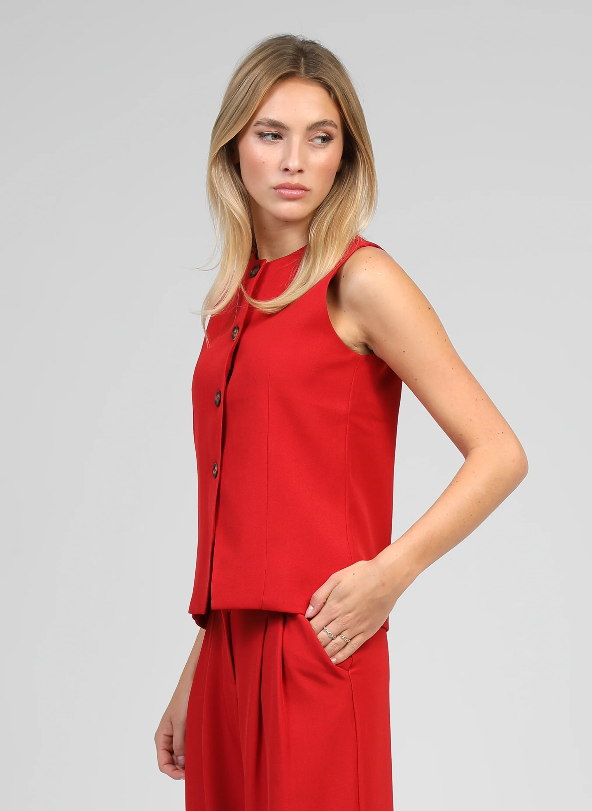 GILET DE COSTUME ZOLA rouge - Image 4