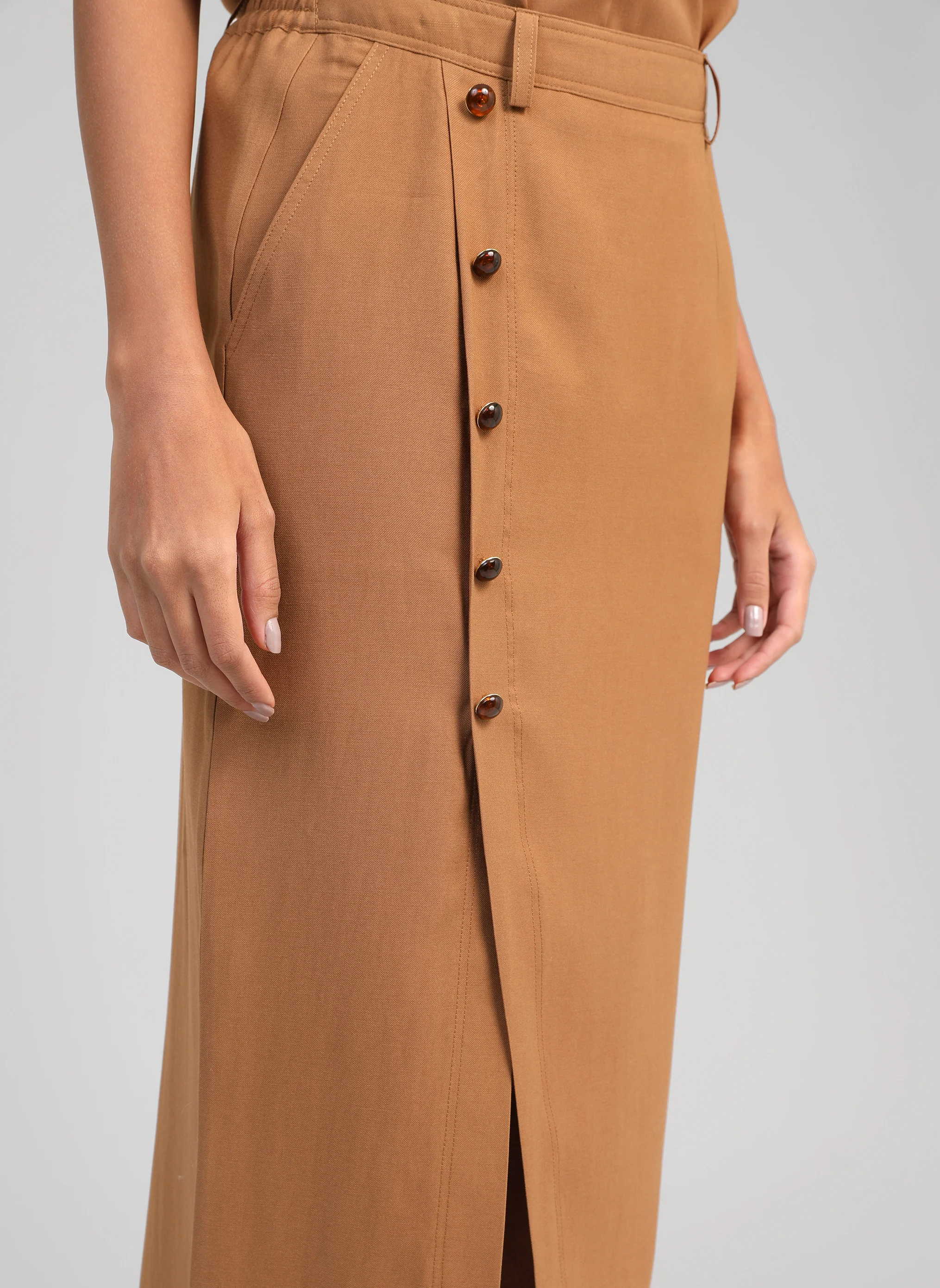 JUPE MIDI GAELLA daim - Image 2