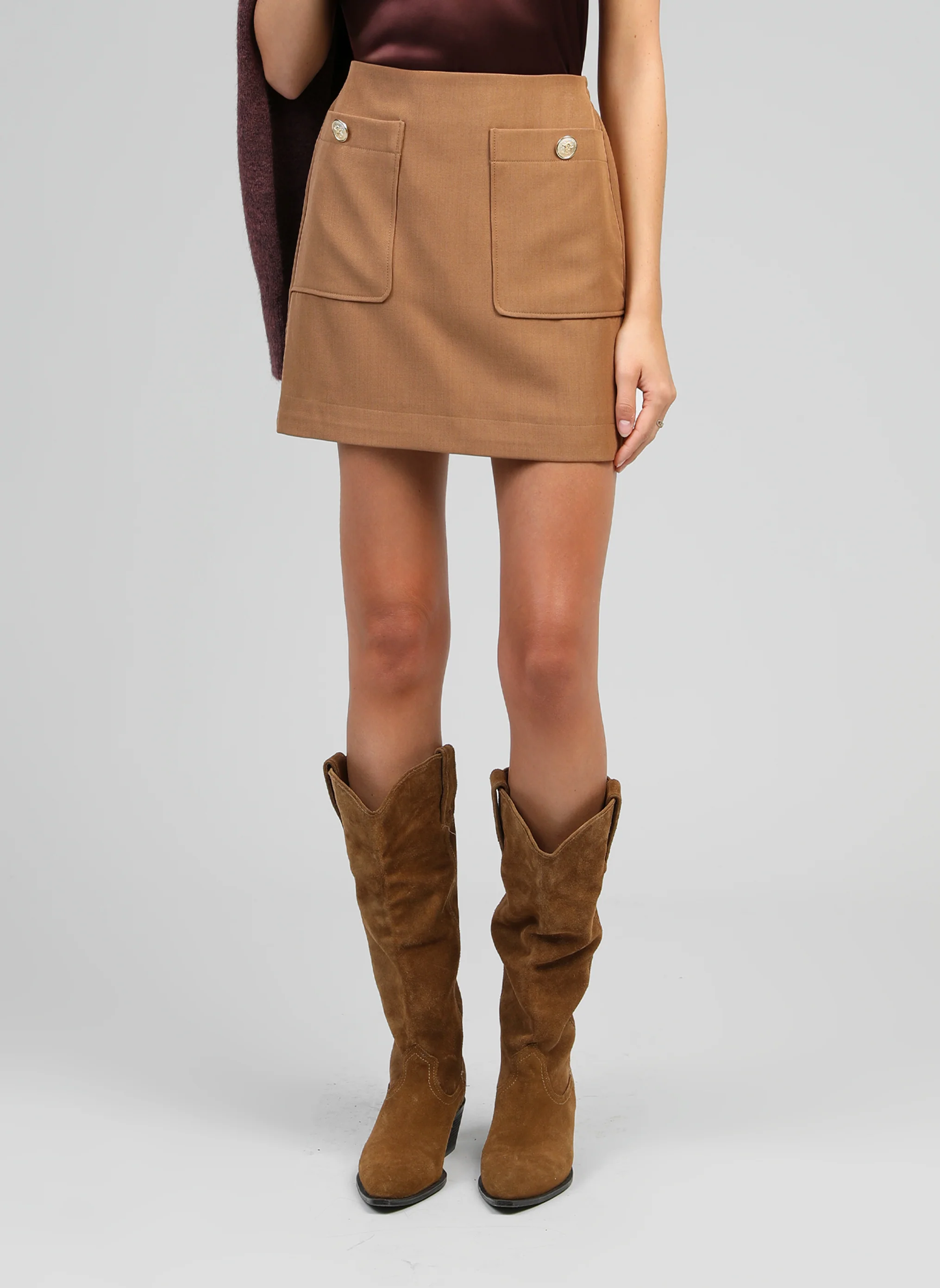 JUPE COURTE GILMA camel - Image 3