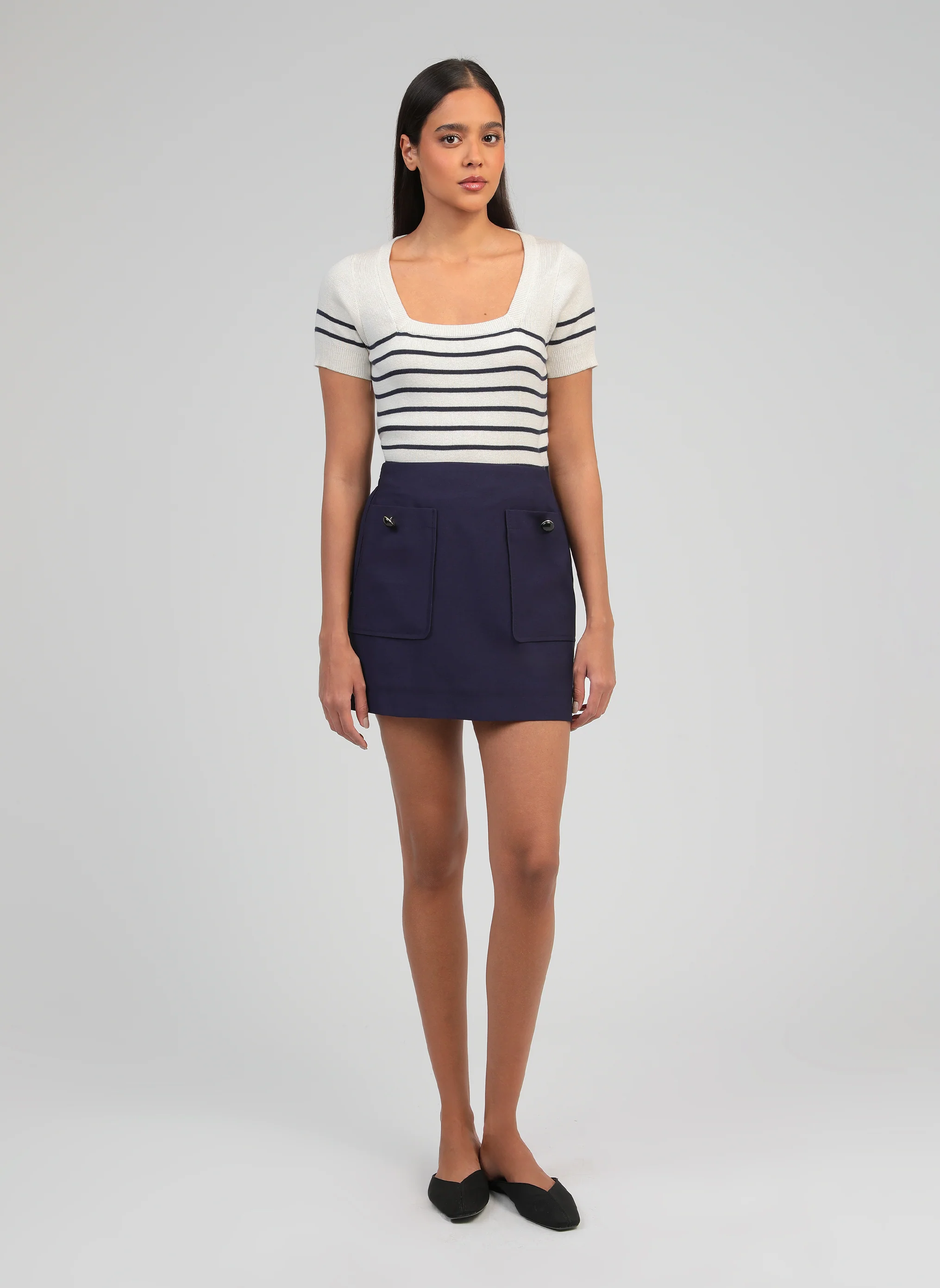 JUPE COURTE GILMANA marine
