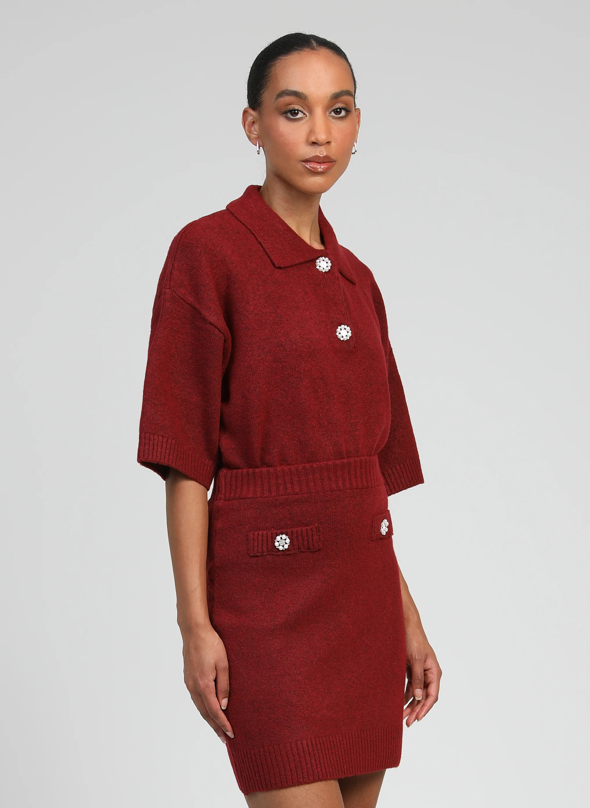 JUPE COURTE NAMINI framboise - Image 3