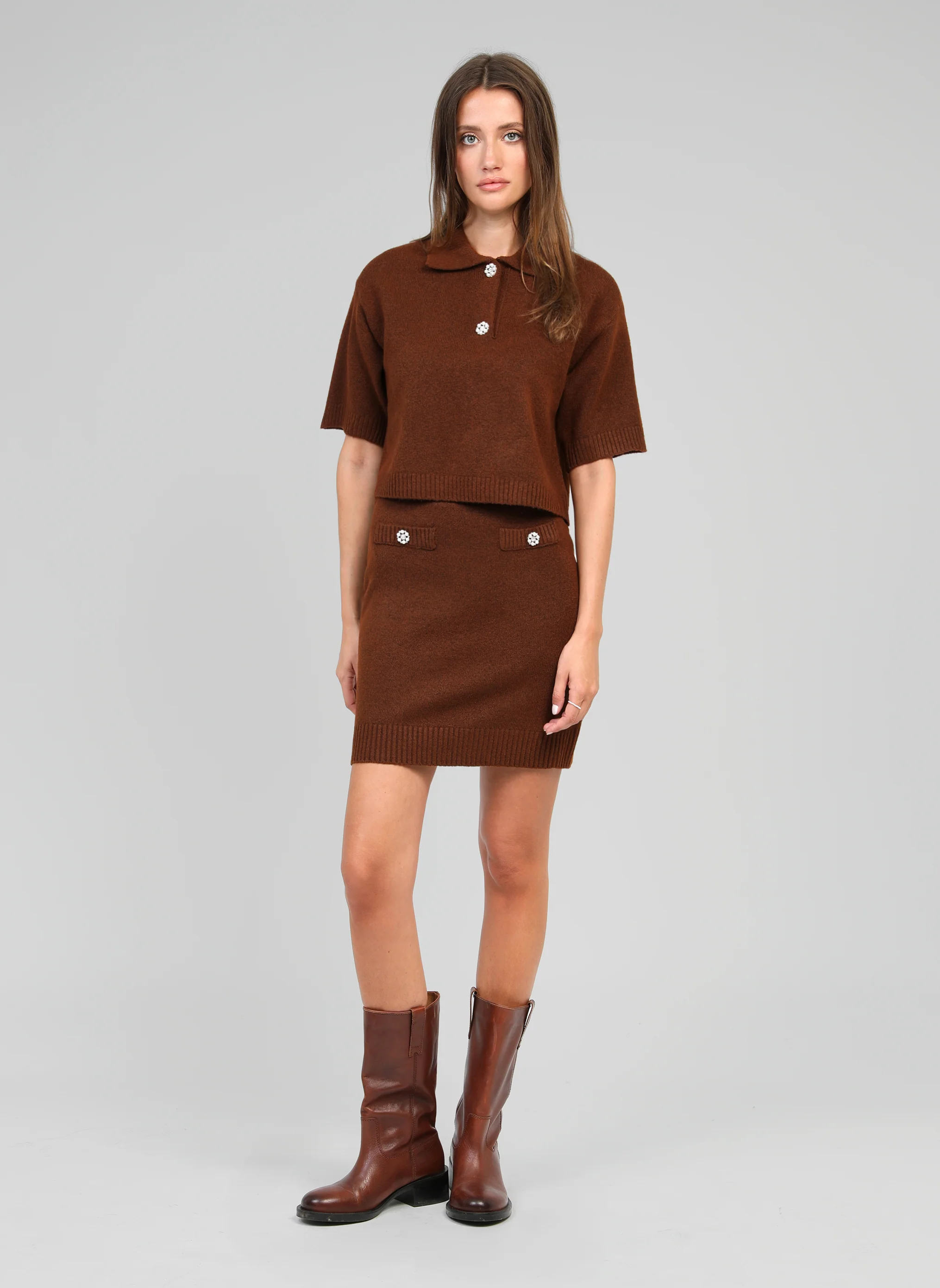 JUPE COURTE NAMINI marron