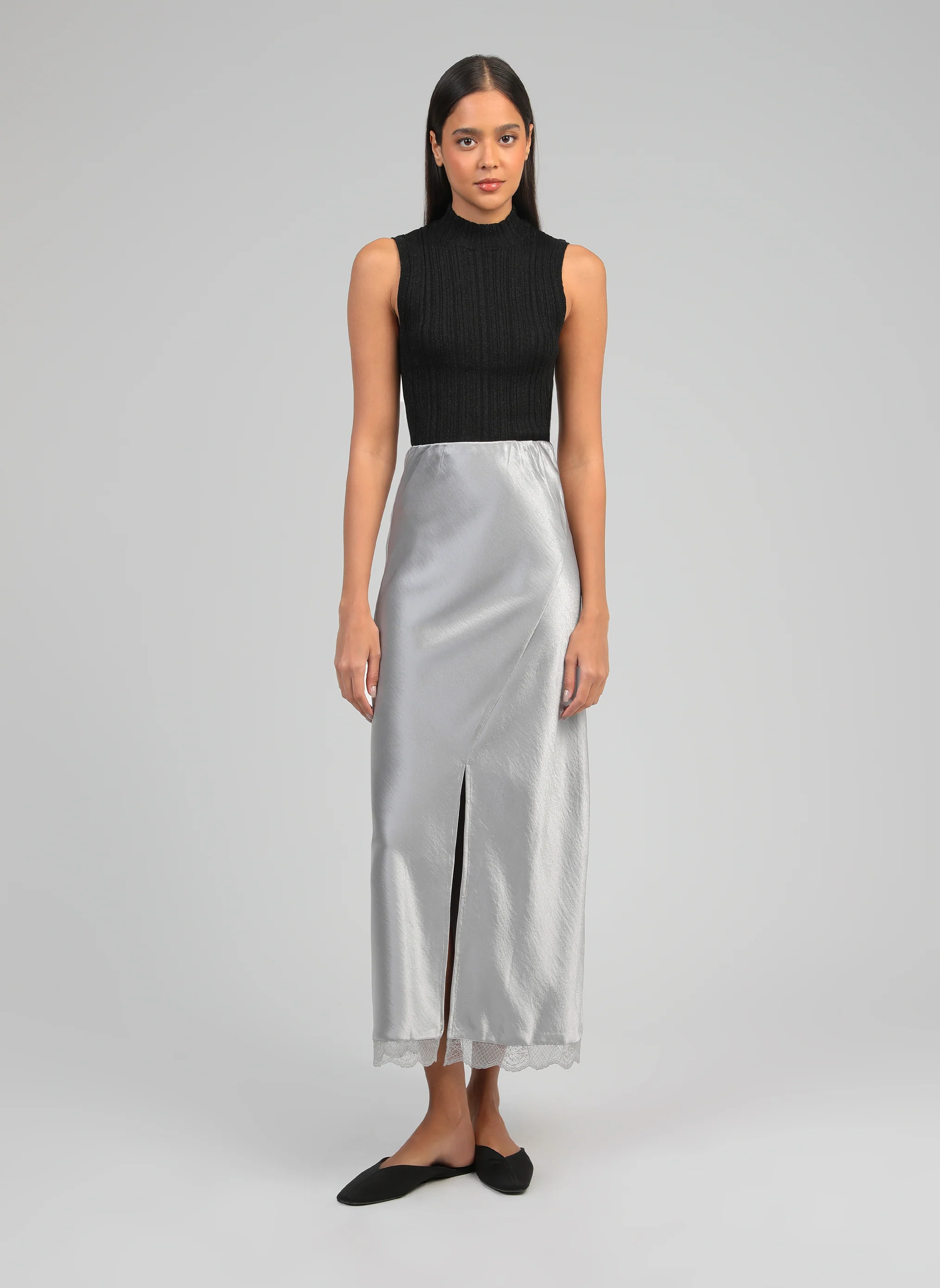 JUPE LONGUE JULIATA silver