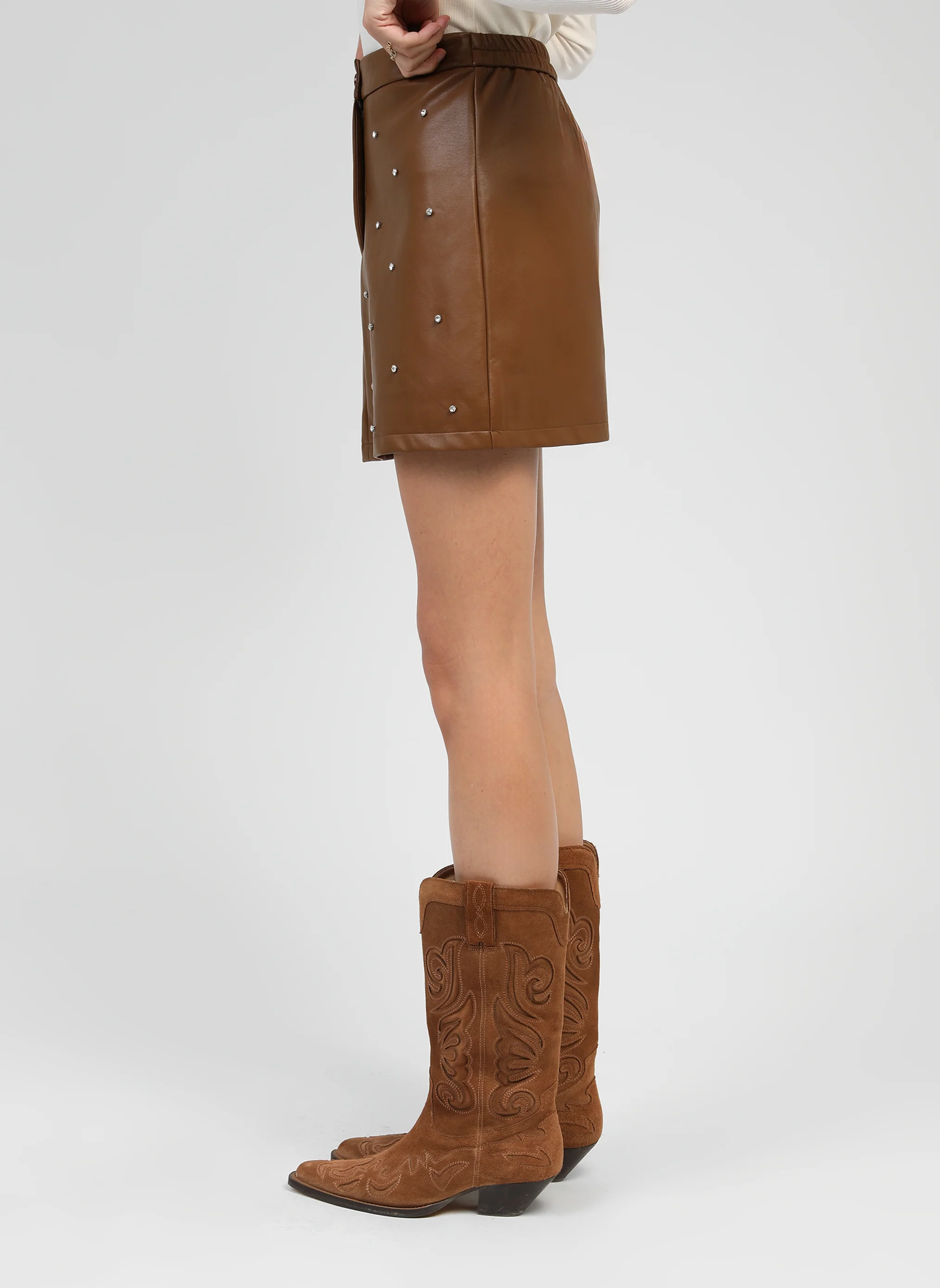 JUPE COURTE JUTINIA camel - Image 4