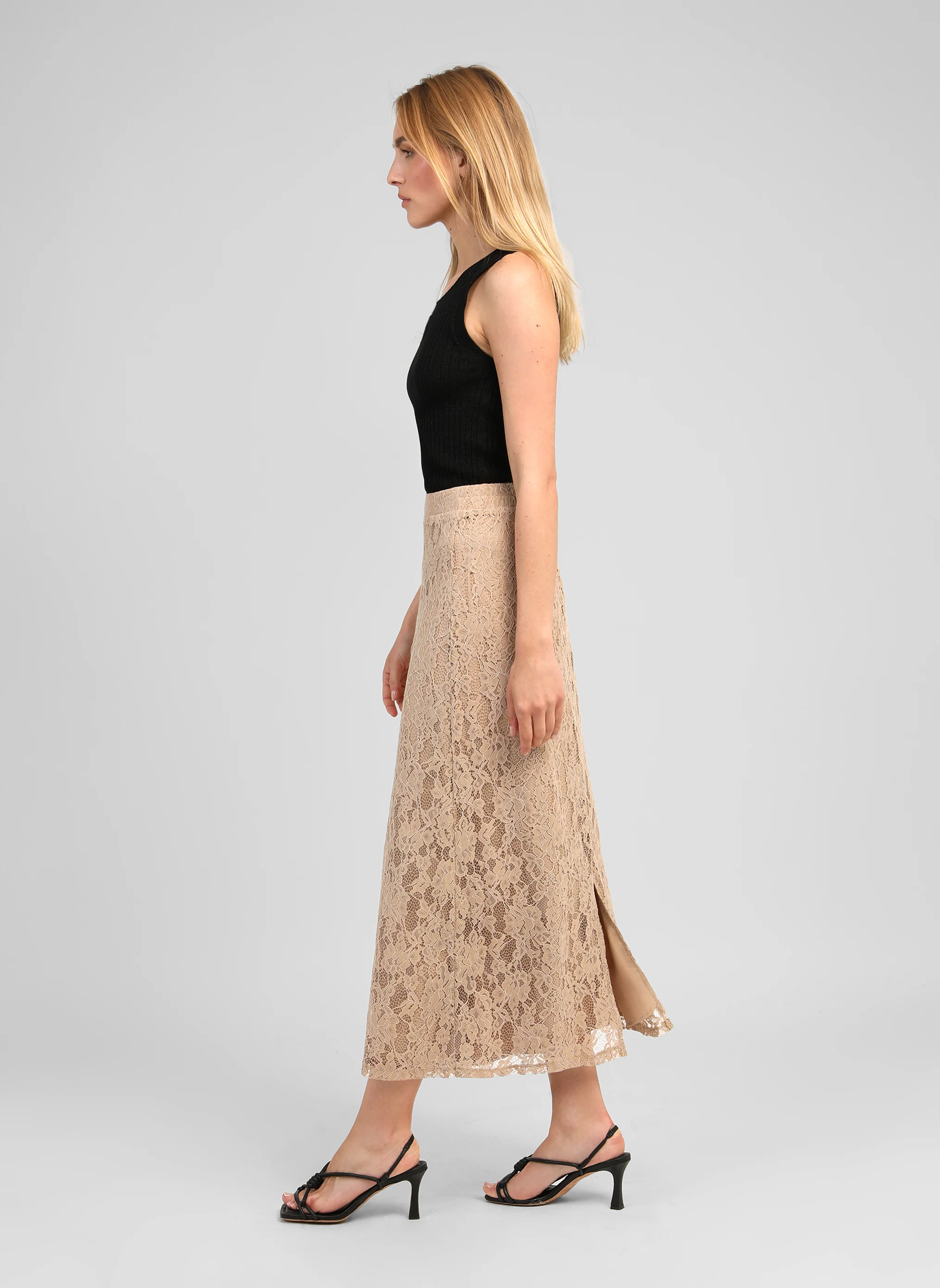 JUPE MIDI JUVYNA beige - Image 4