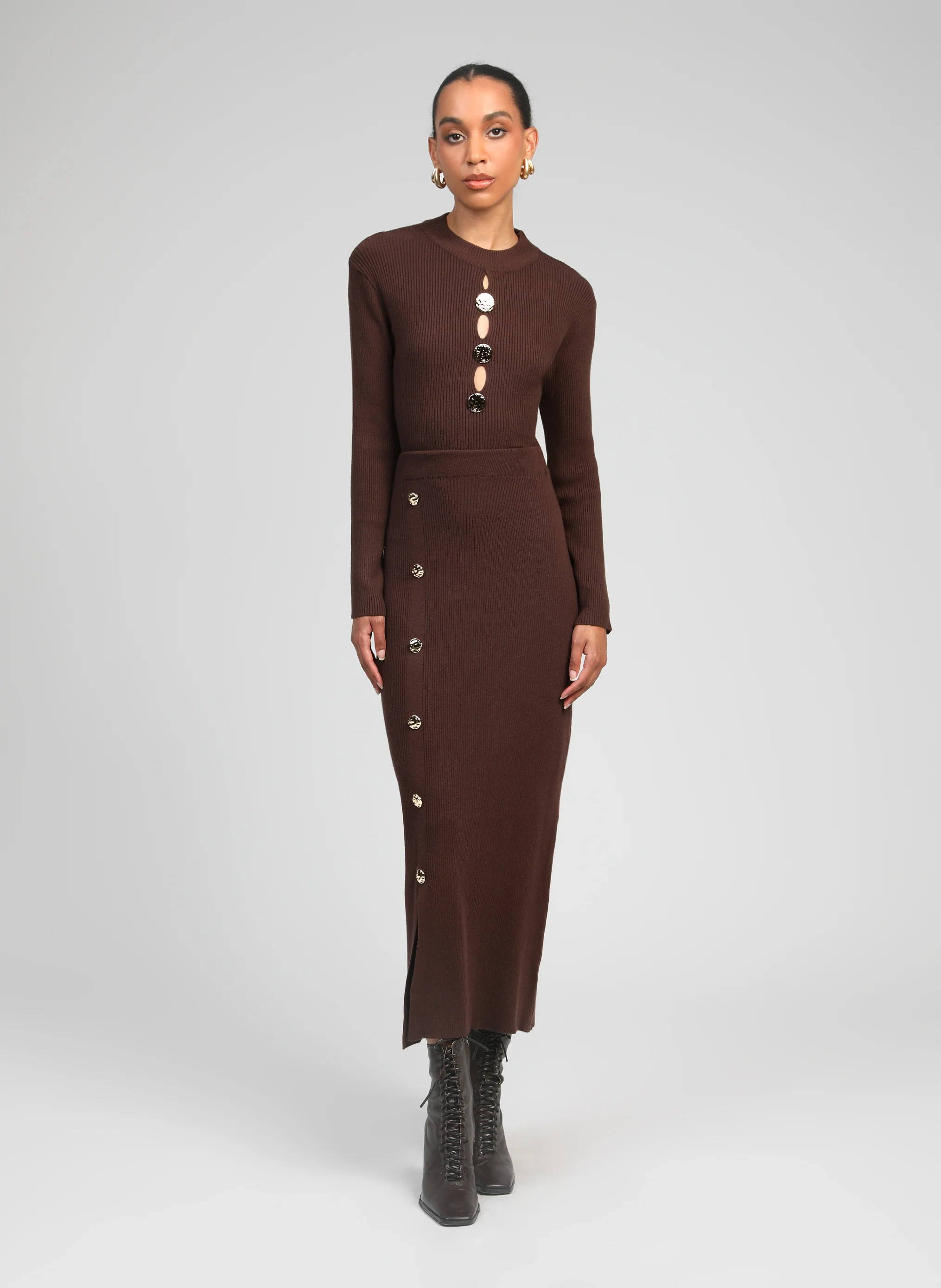 JUPE LONGUE NINI marron