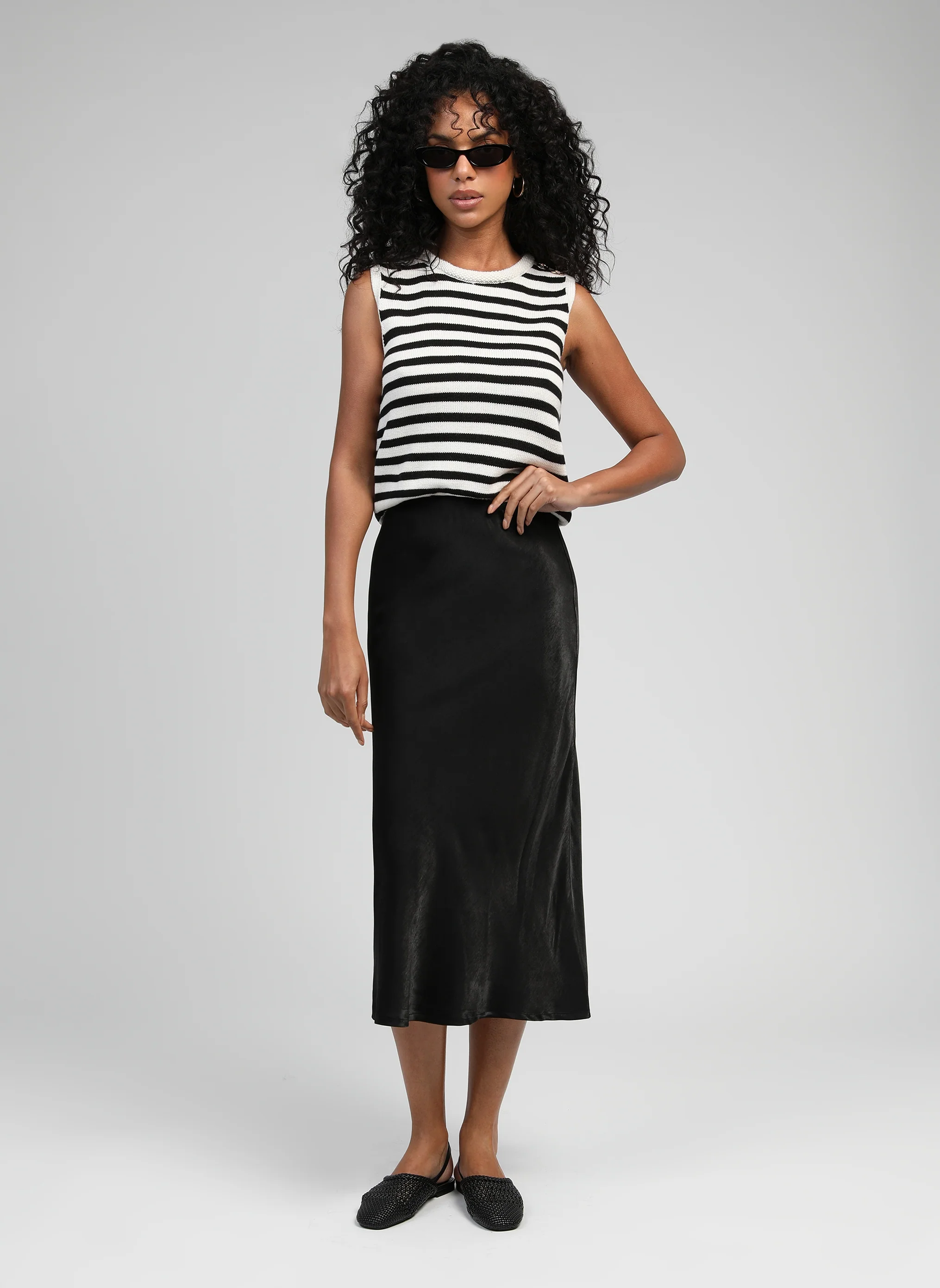 JUPE MIDI GALVINE noir
