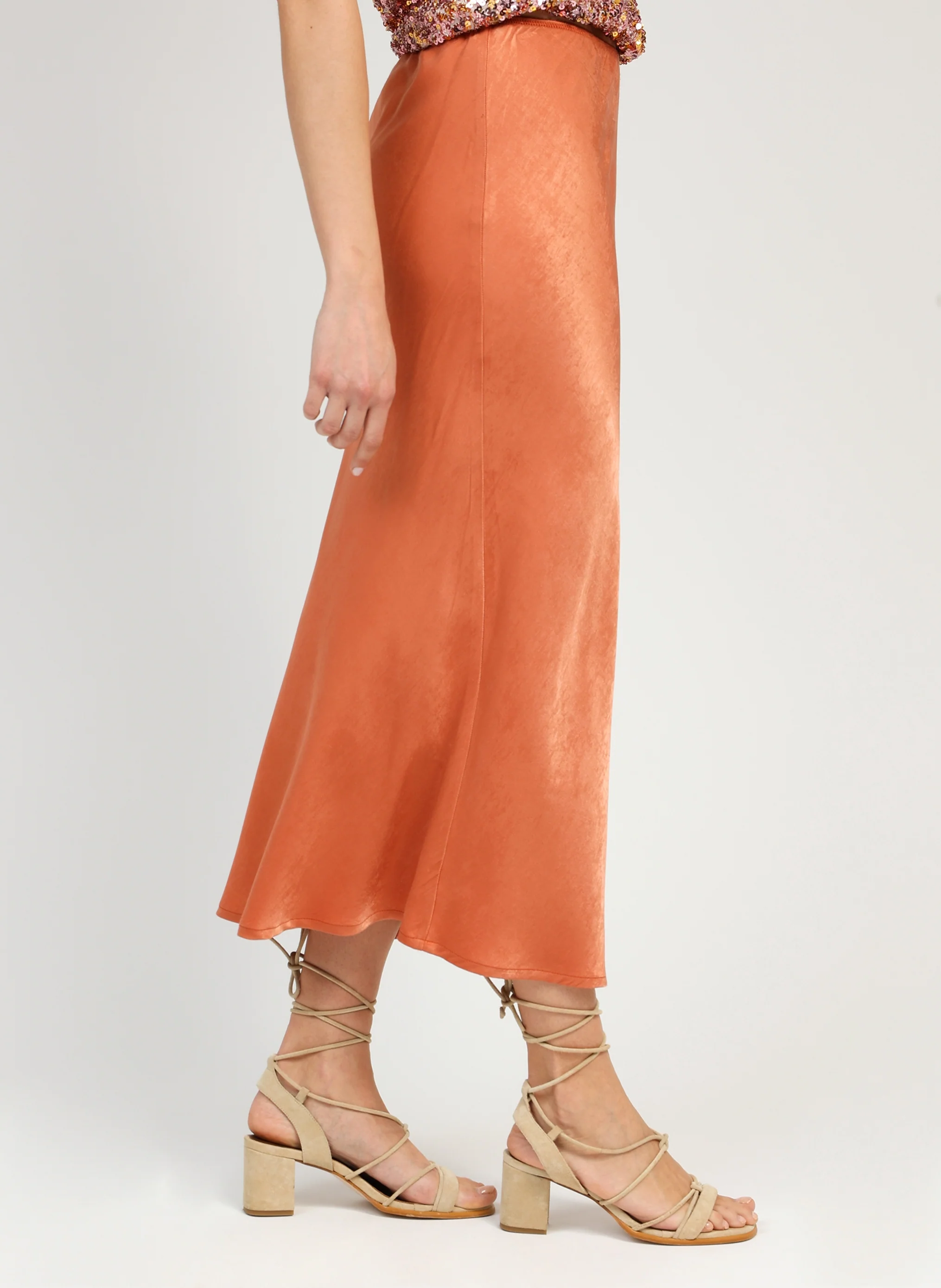 JUPE MIDI GALVINE terracotta - Image 3