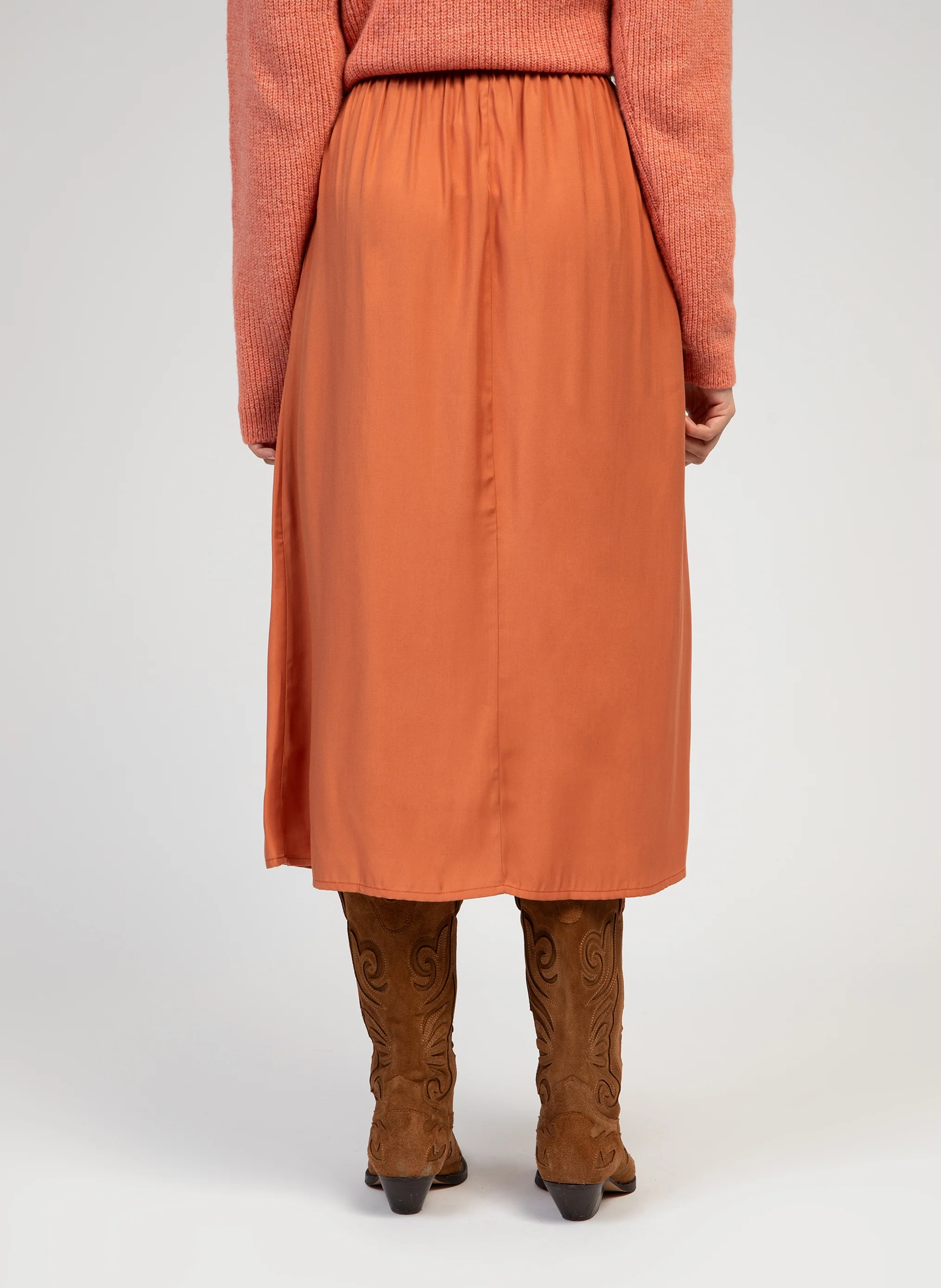JUPE MIDI GANELIA terracotta - Image 5