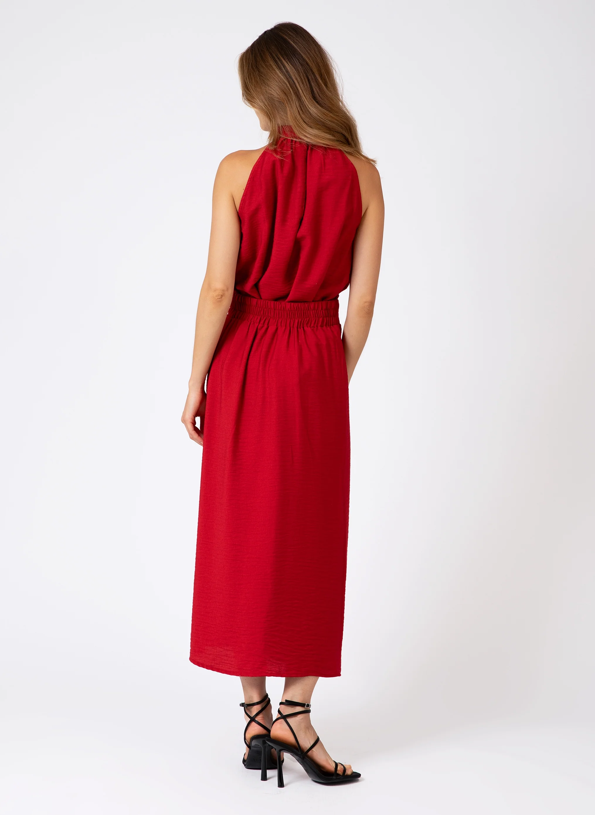 JUPE MIDI GINNIA cerise - Image 5