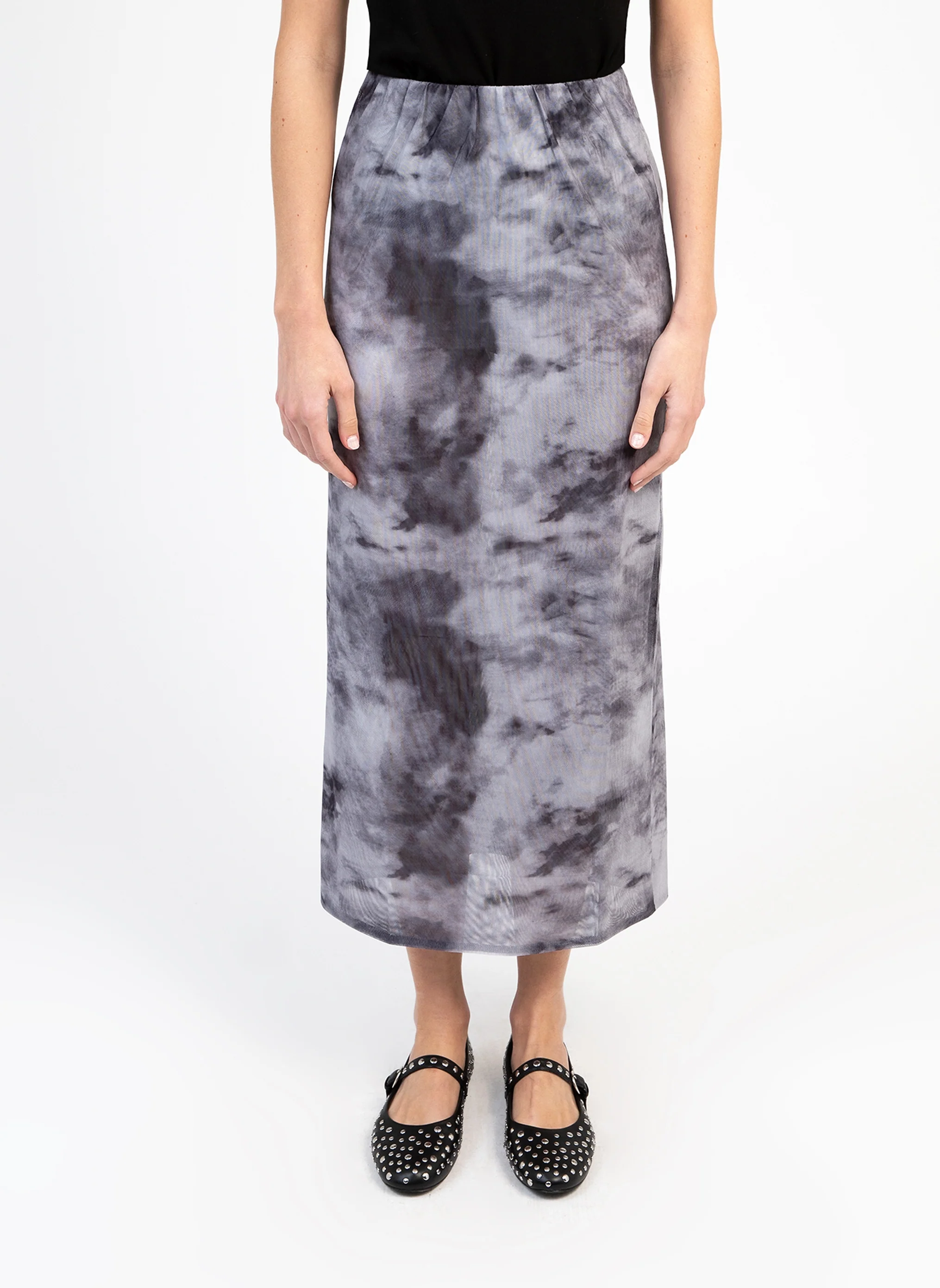 JUPE MIDI JABOTINA gris - Image 2