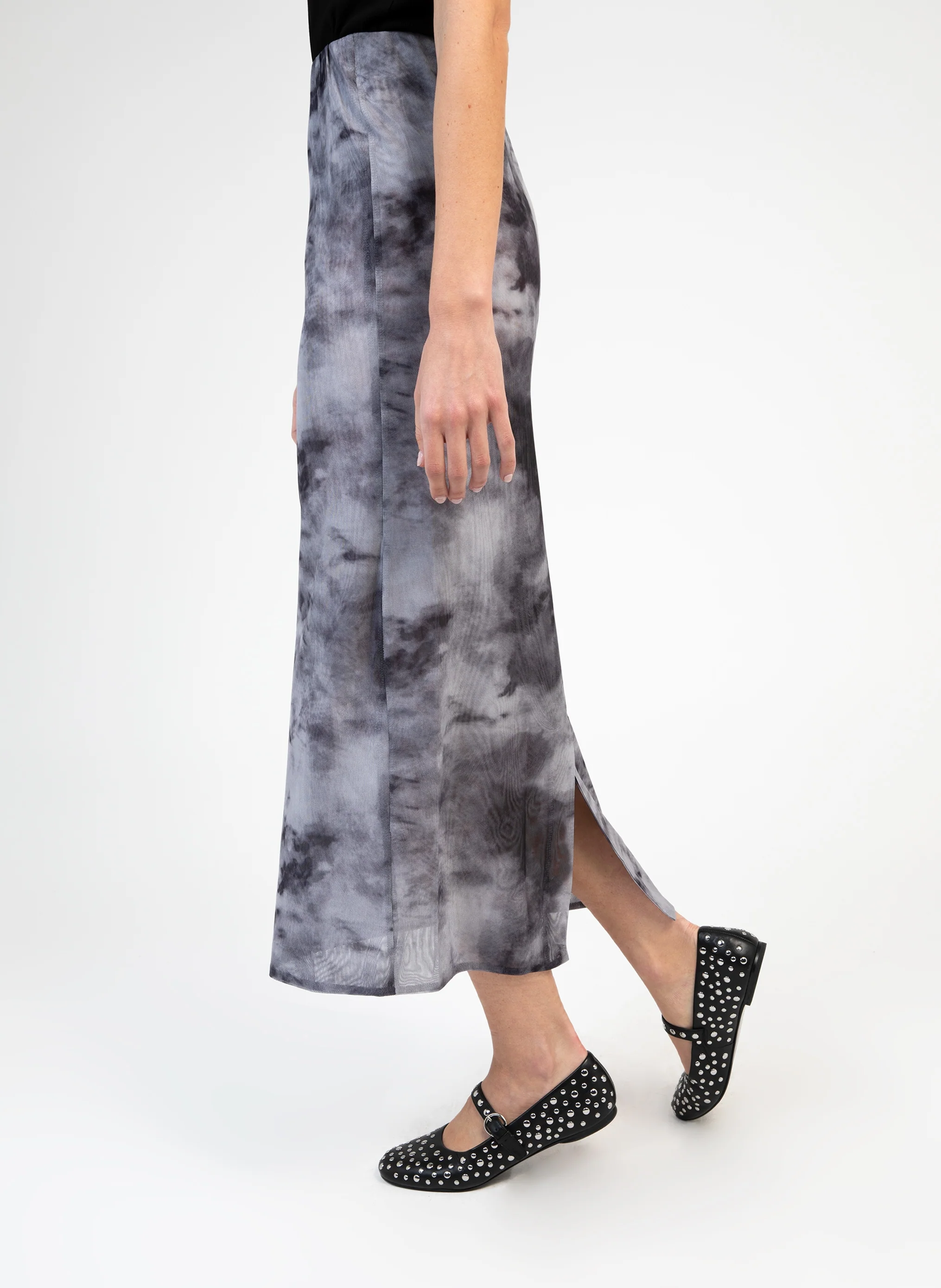JUPE MIDI JABOTINA gris - Image 3