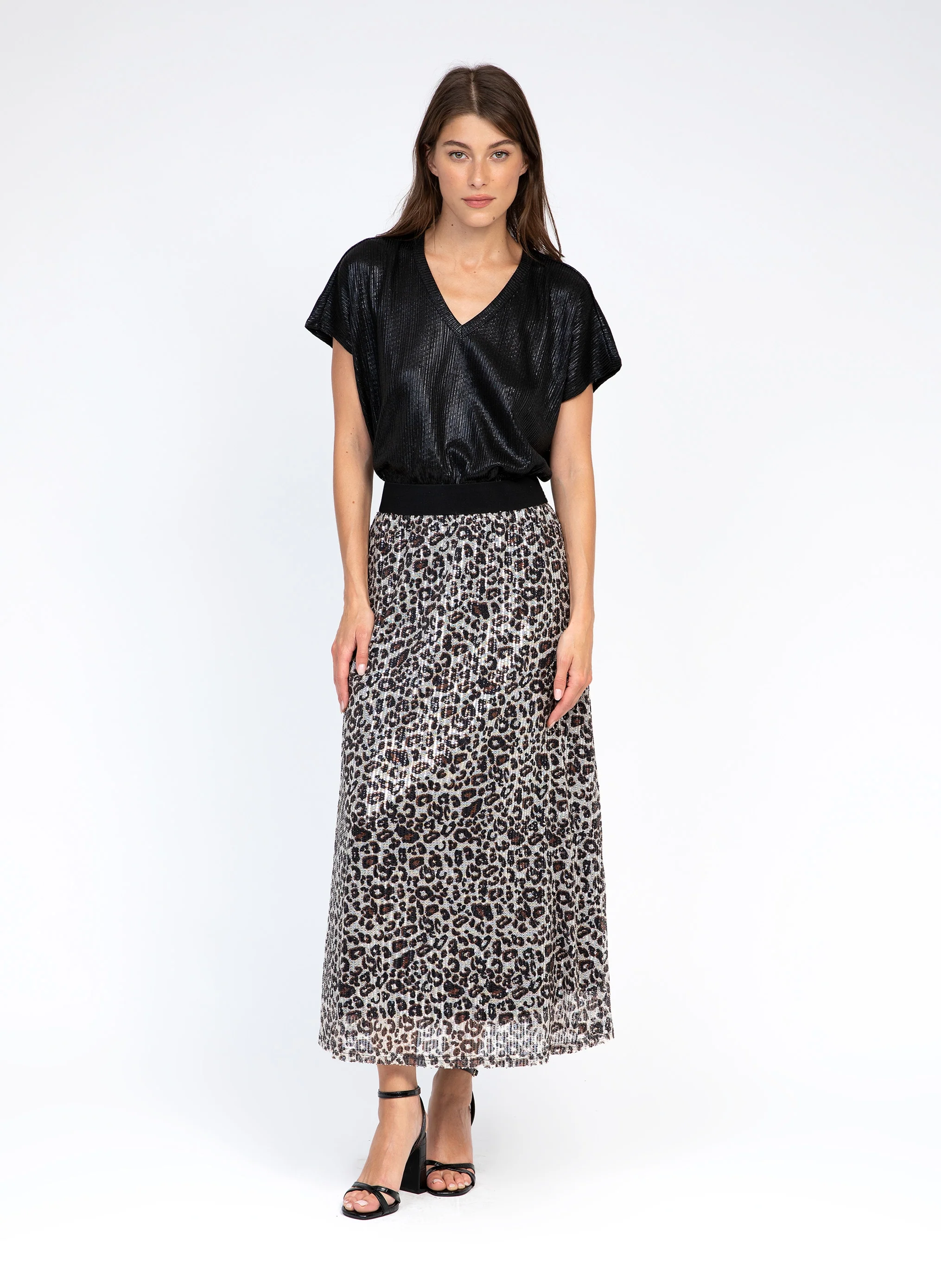 JUPE MIDI JALYS leopard