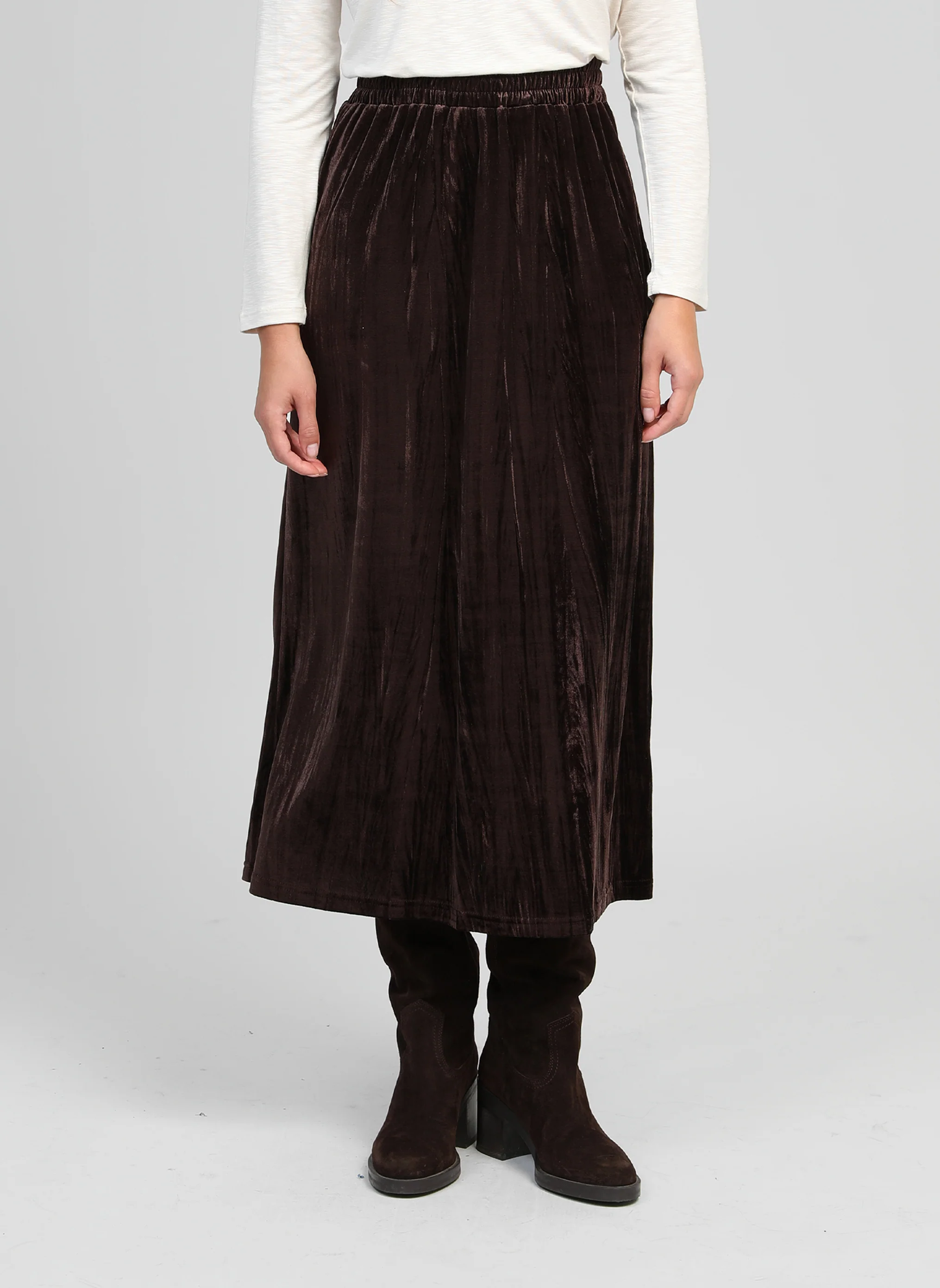 JUPE MIDI JANAIS marron - Image 3