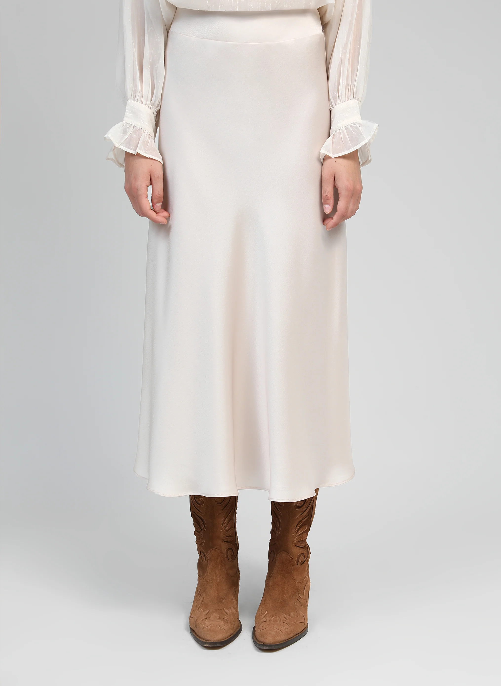 JUPE MIDI JANIALA vanille - Image 3
