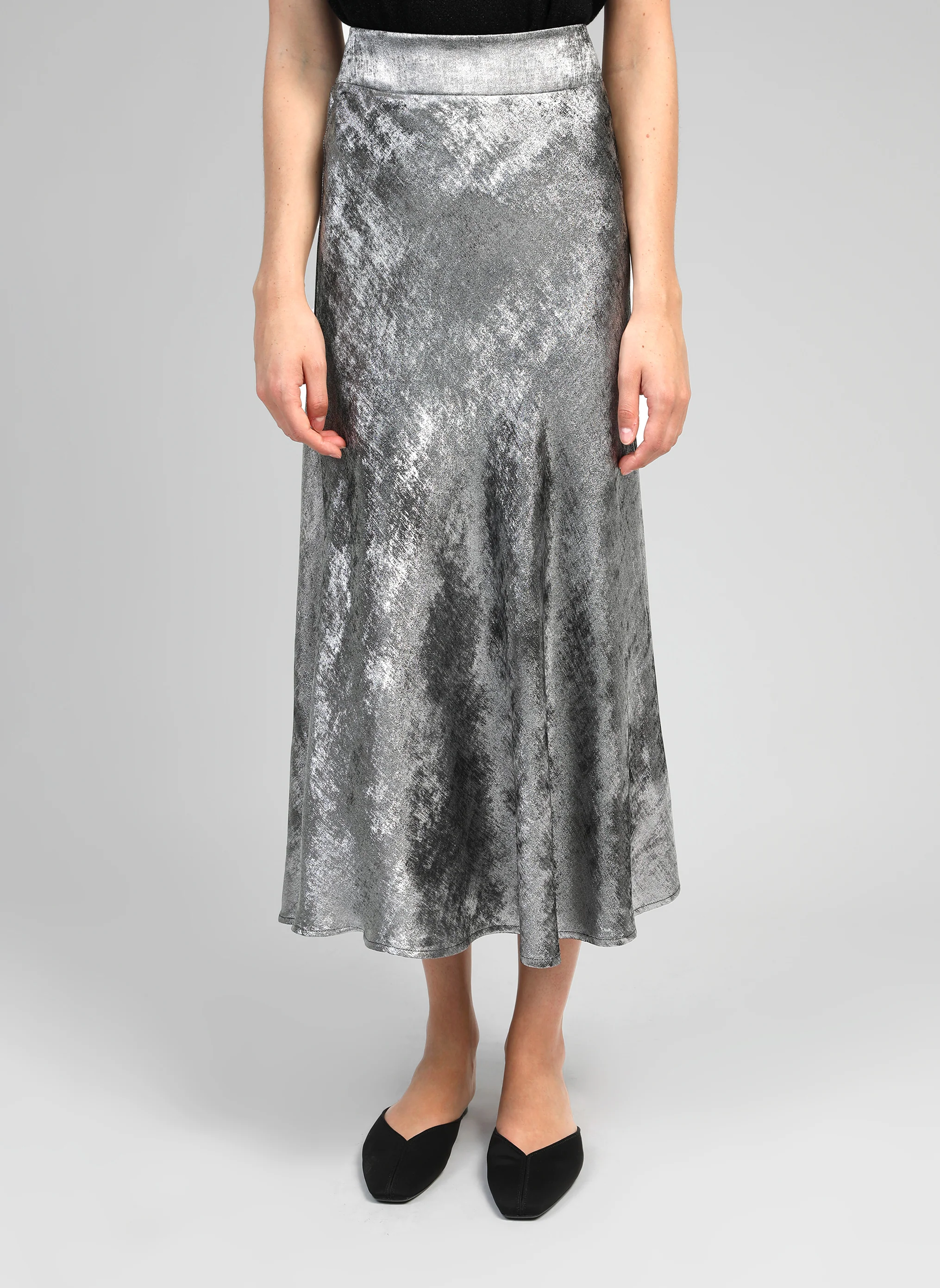 JUPE MIDI JANYMA argent - Image 3