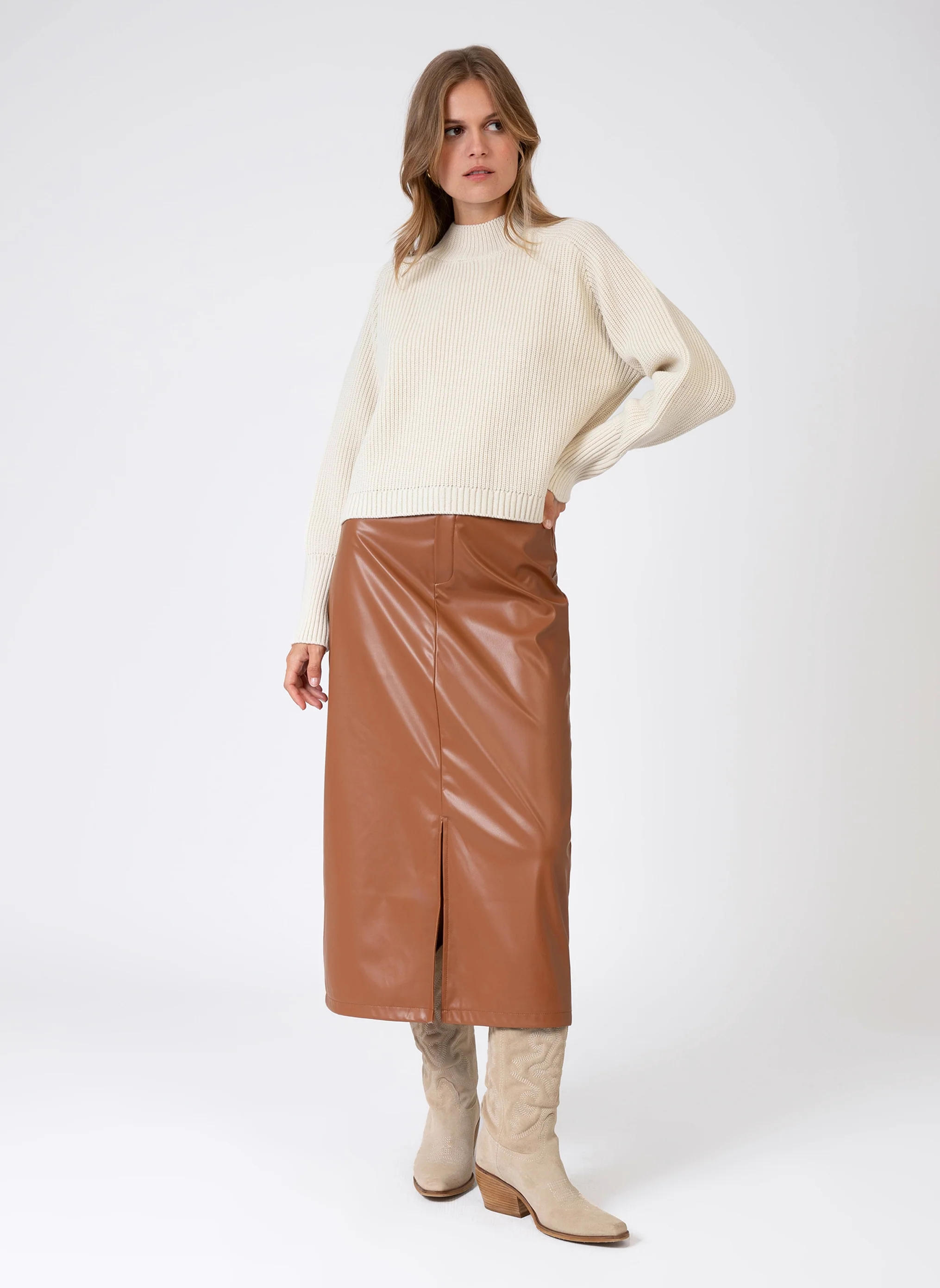 JUPE MIDI JULINA camel - Image 3
