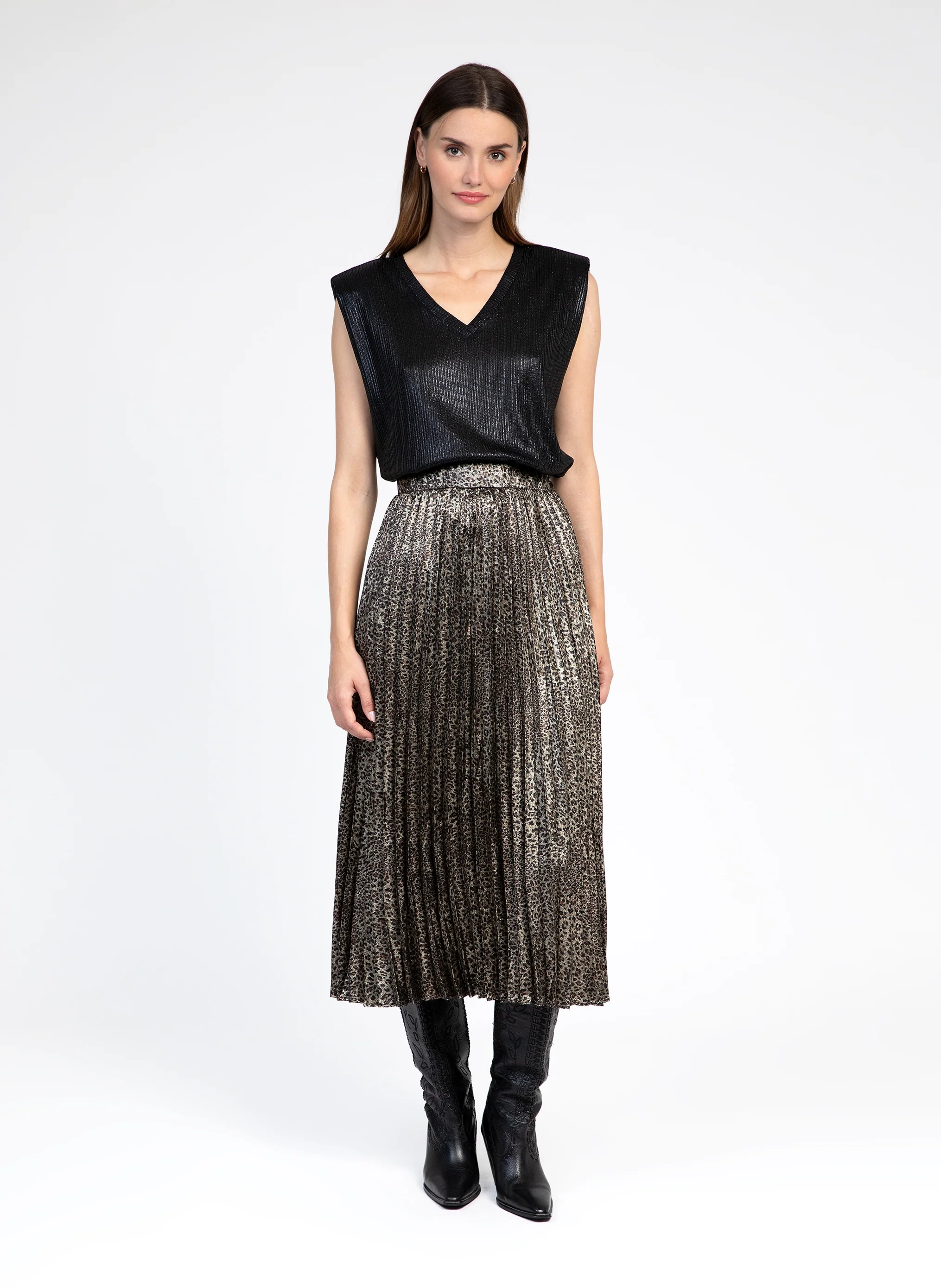 JUPE MIDI JUSTIVA leopard