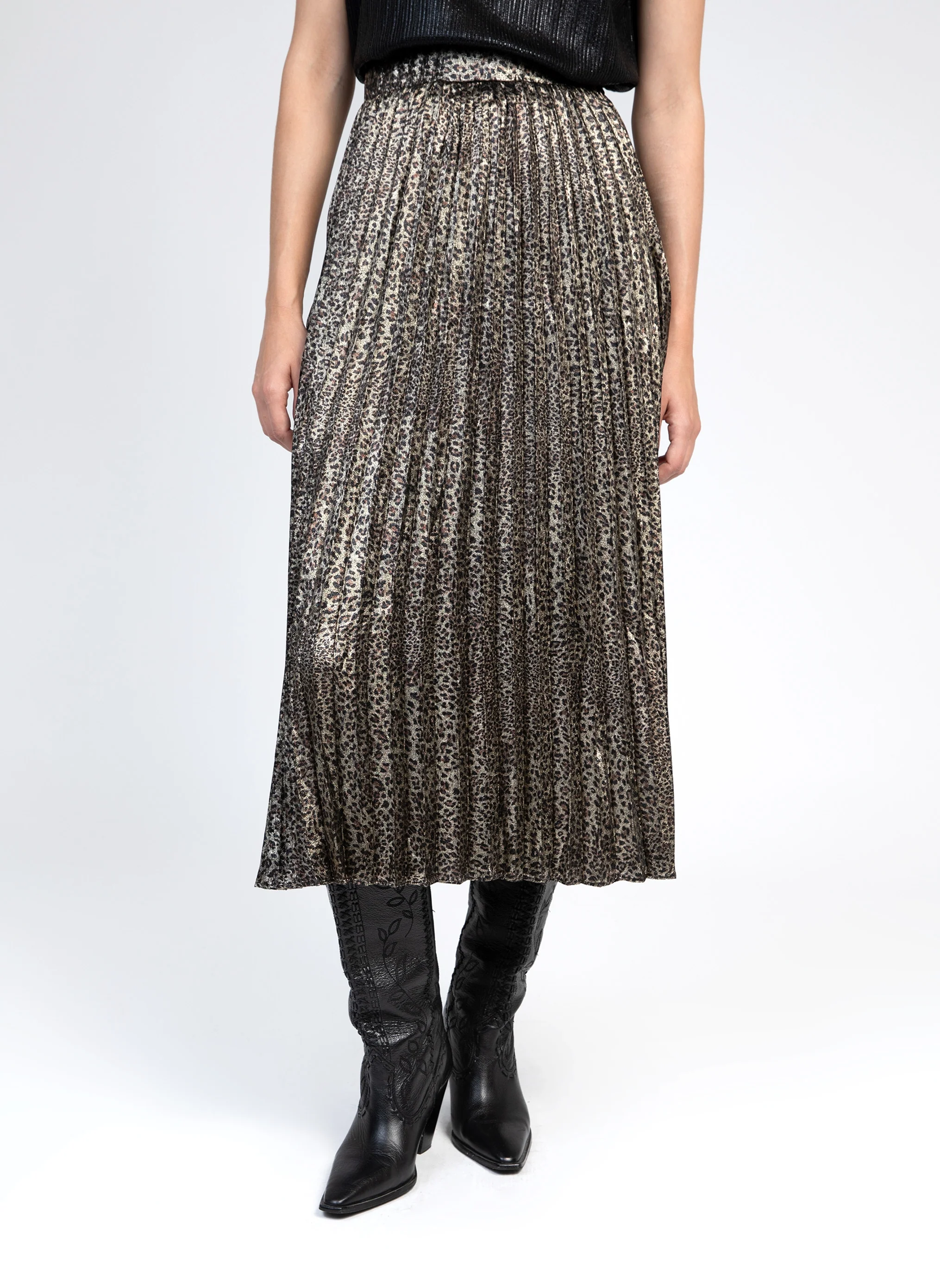 JUPE MIDI JUSTIVA leopard - Image 2