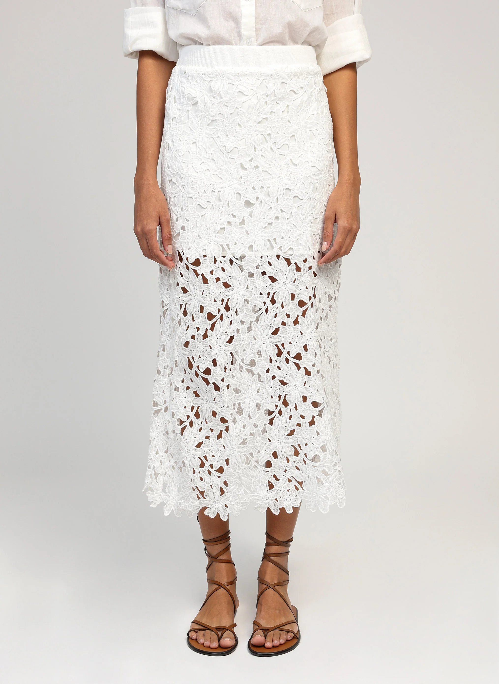 JUPE MIDI JUVY ecru - Image 3