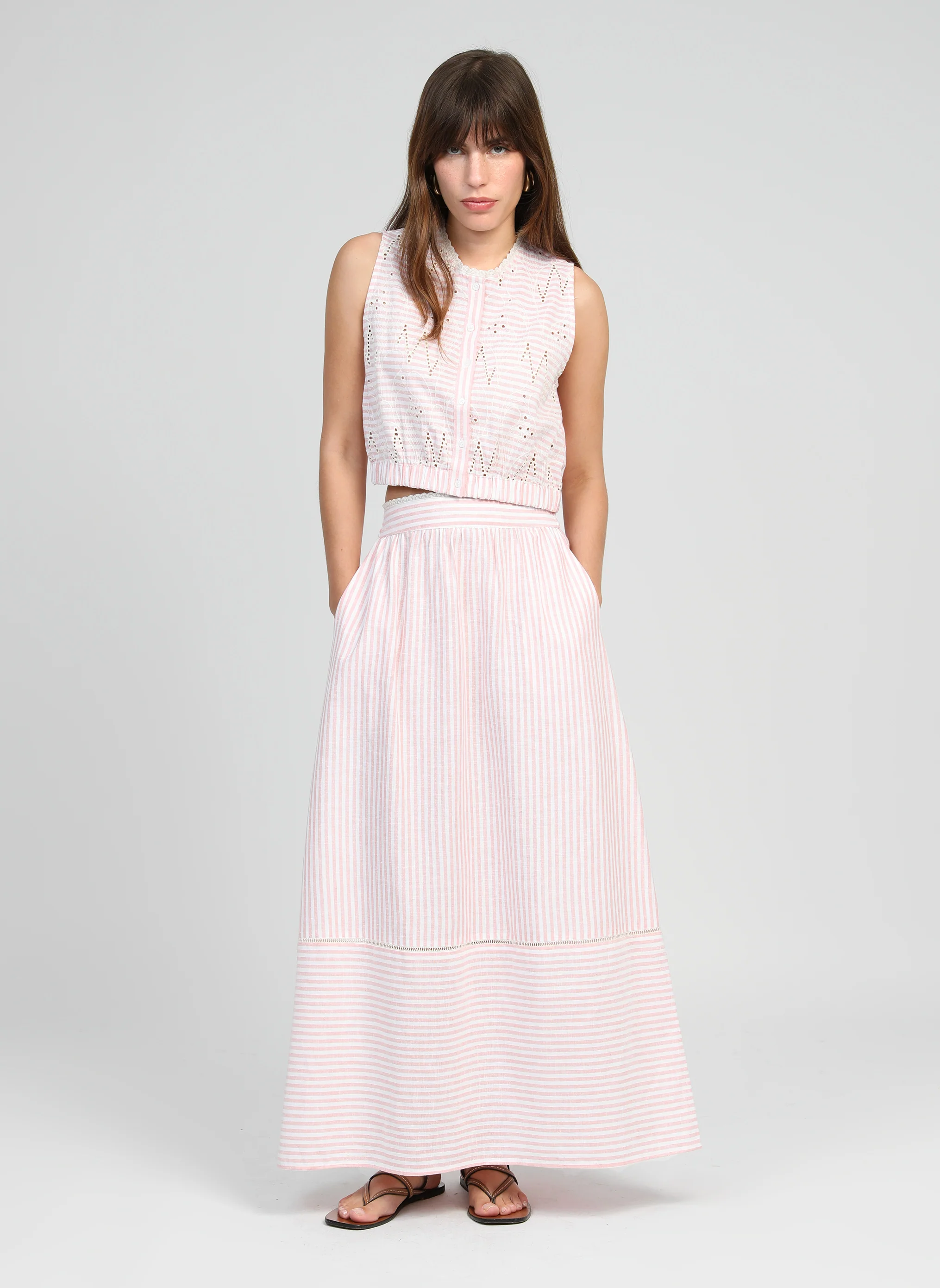 JUPE MIDI RALYTA corail