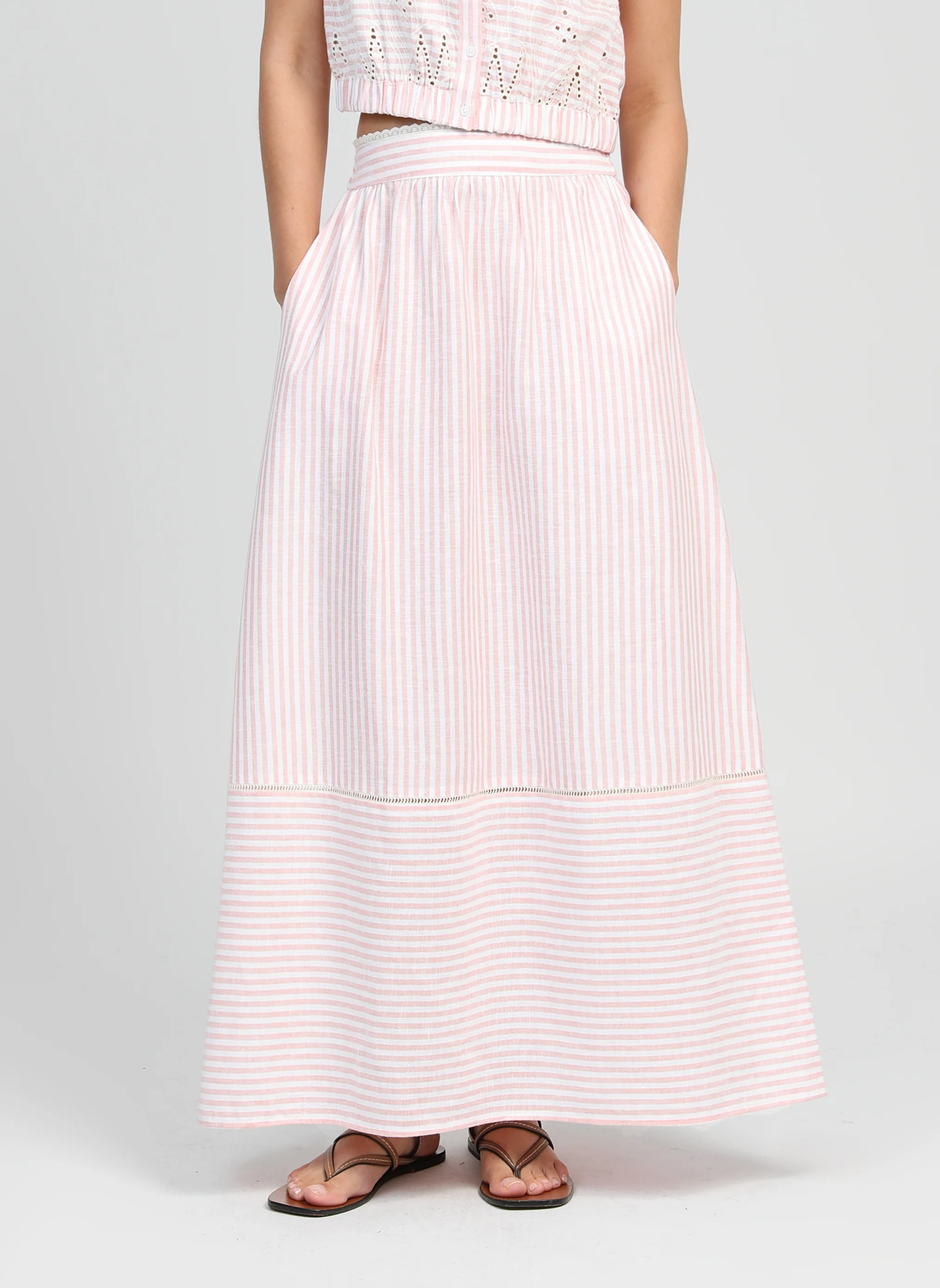 JUPE MIDI RALYTA corail - Image 3