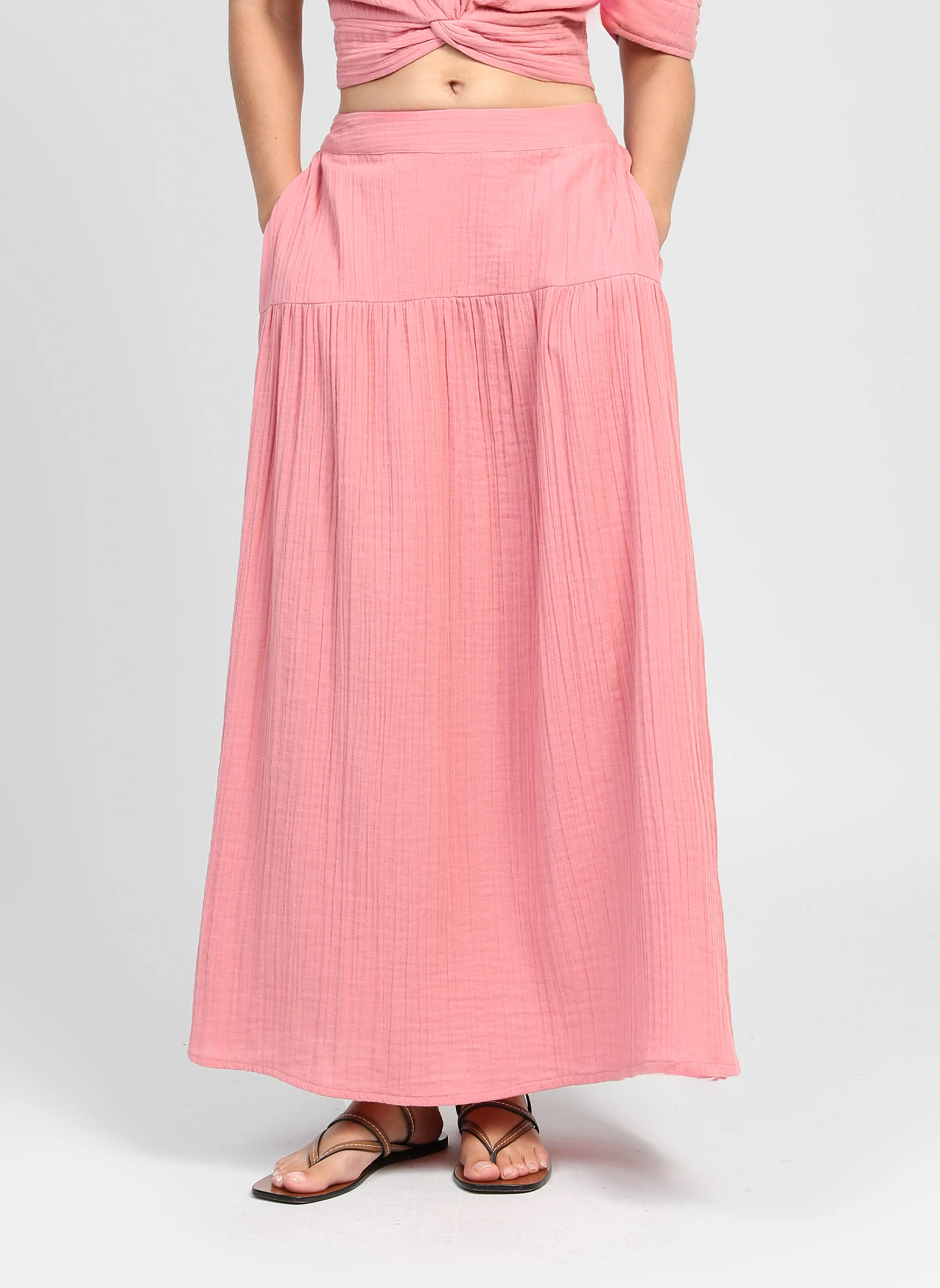 JUPE MIDI RITHA rose - Image 2