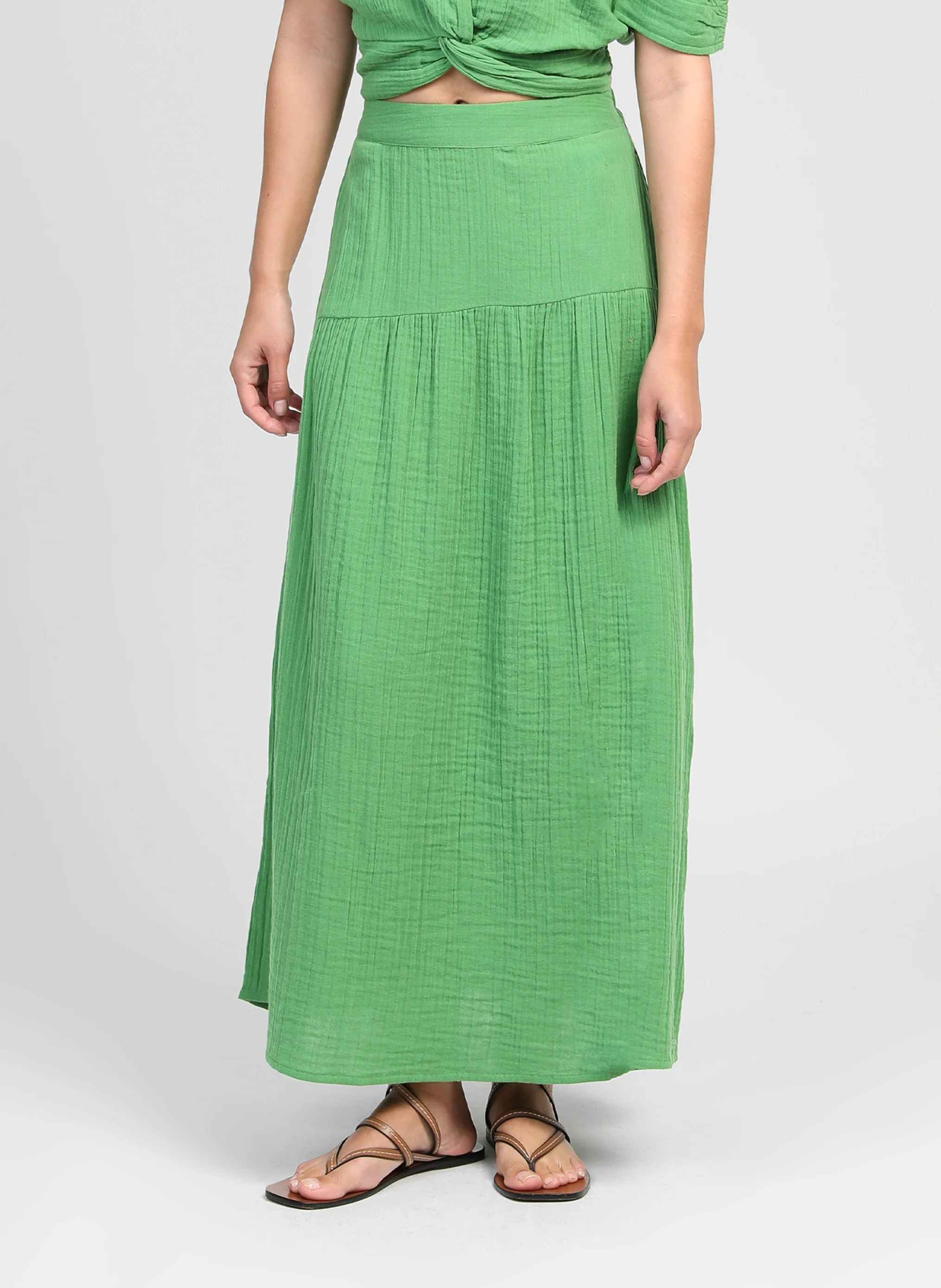 JUPE MIDI RITHA vert - Image 2