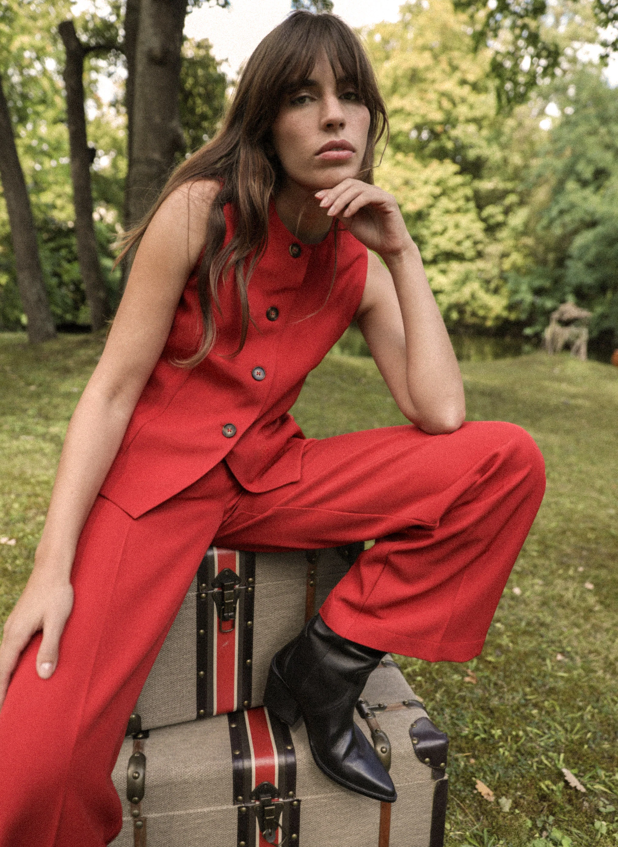 PANTALON PERLY rouge
