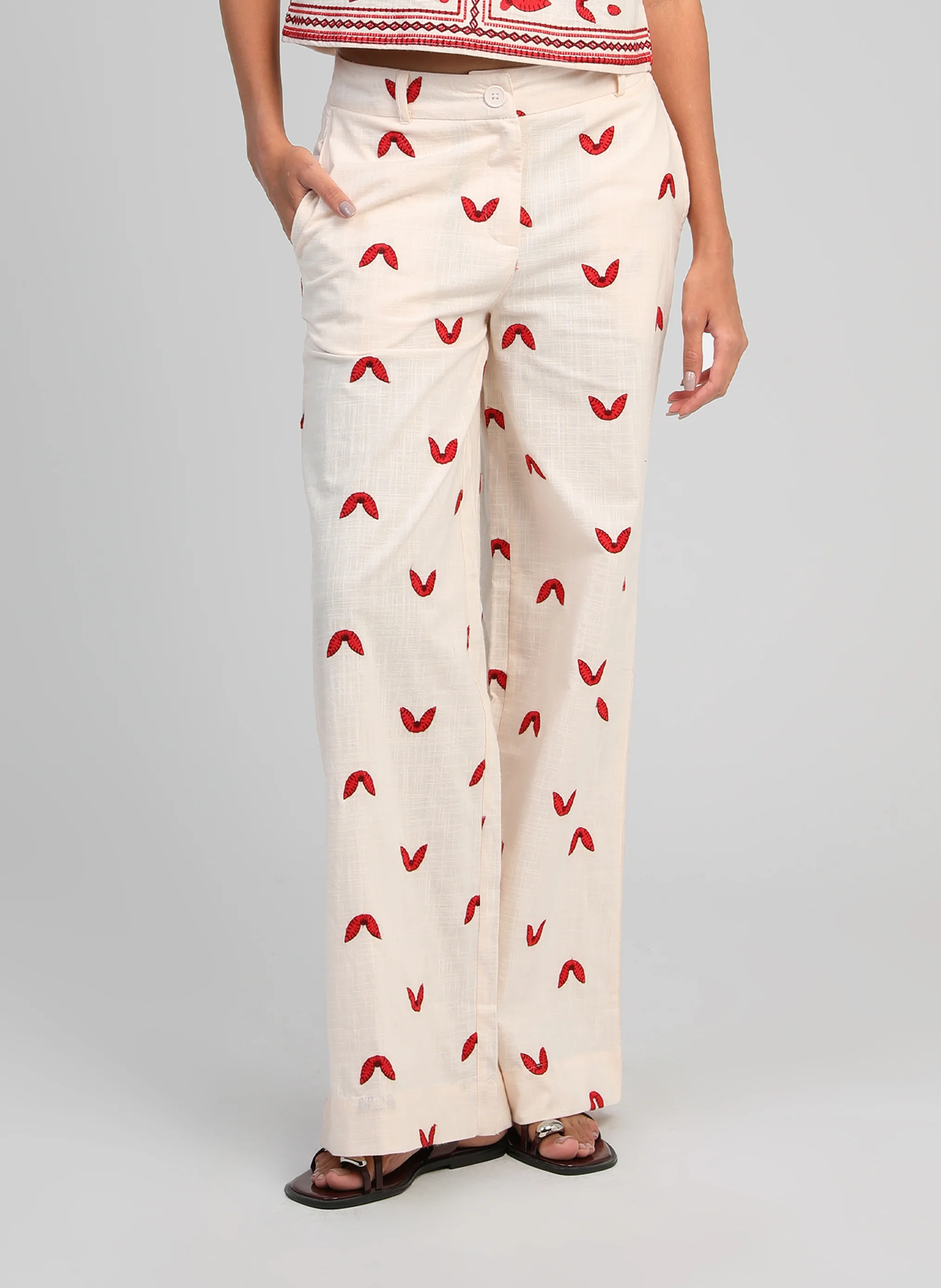 PANTALON ROMILA ecru - Image 3