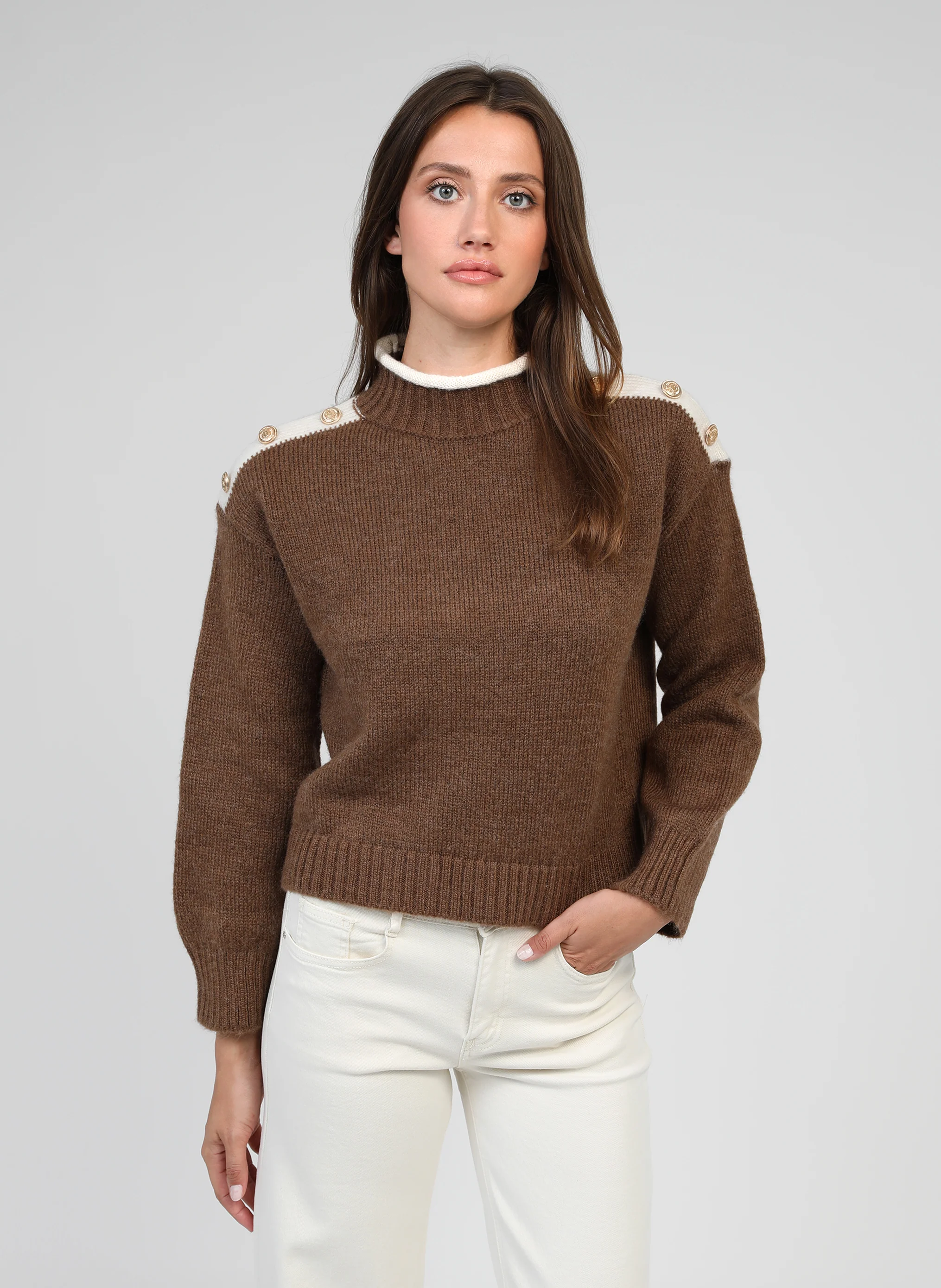 PULL LOUKI marron glace