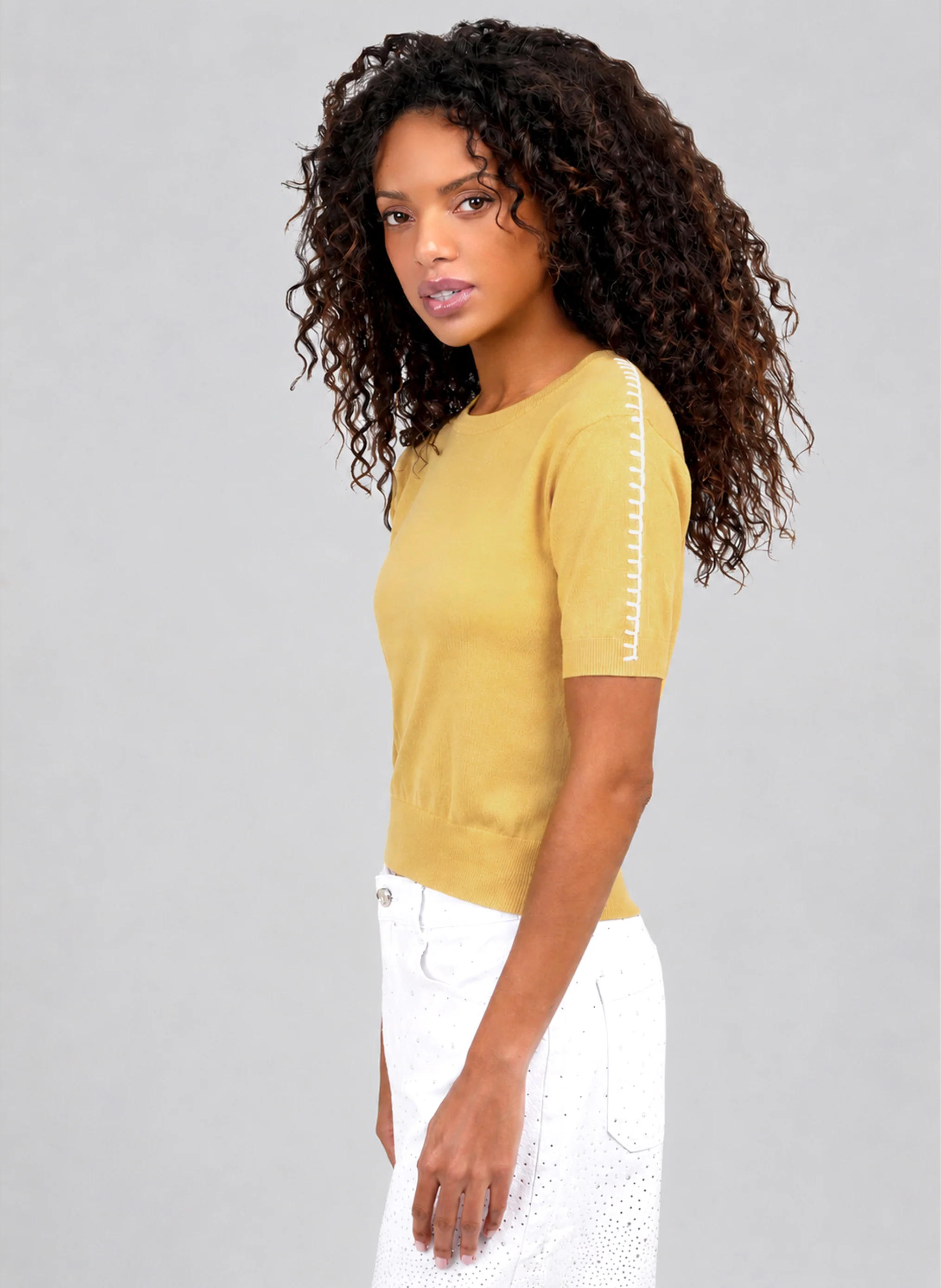 PULL NIKOLI jaune - Image 3