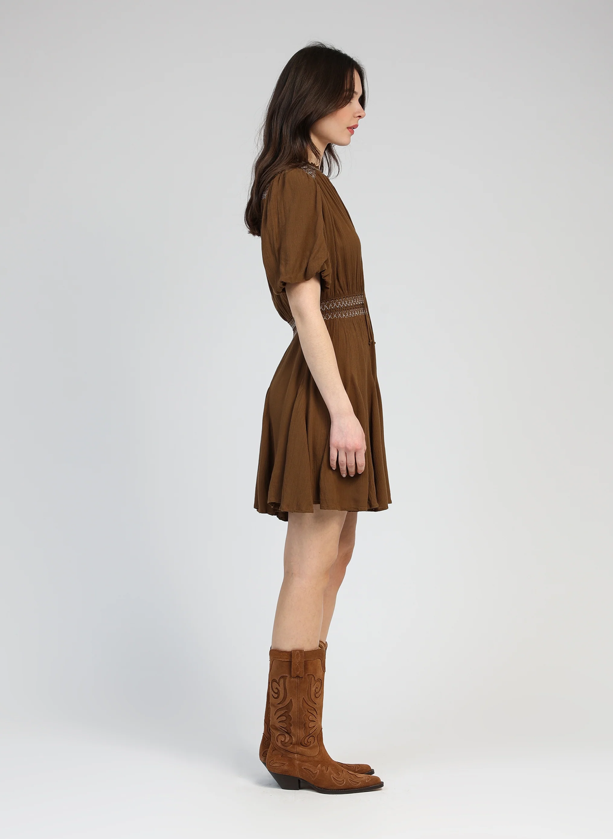 ROBE COURTE OCLAUDE olive - Image 6