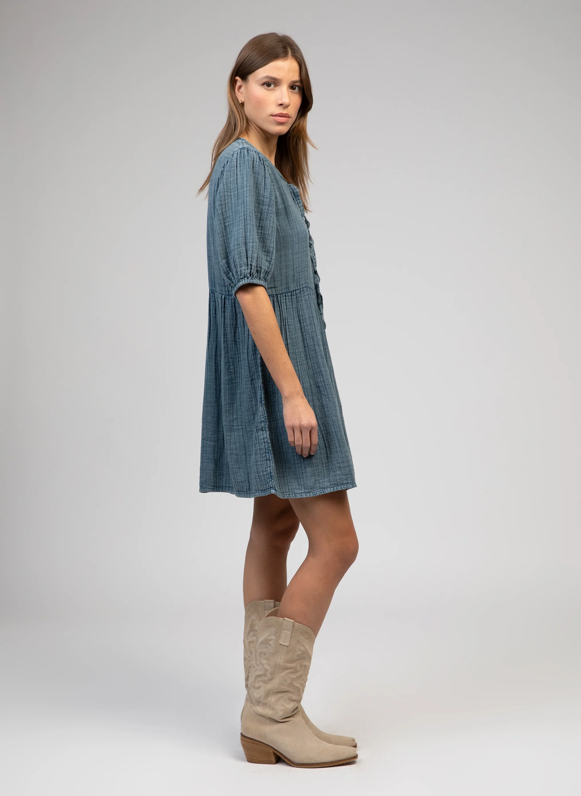 ROBE COURTE OLEONIA ardoise - Image 3